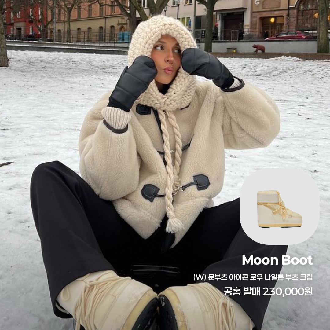 (W) Moon Boot Icon Low Nylon Boots Cream, Moodnight Lesly Kitten-Heel Ankle Boots Black 착용 스타일 - 2
