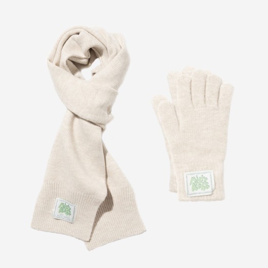 ML236237CRM Millo Archive Soft Knit Muffler & Glove Cream