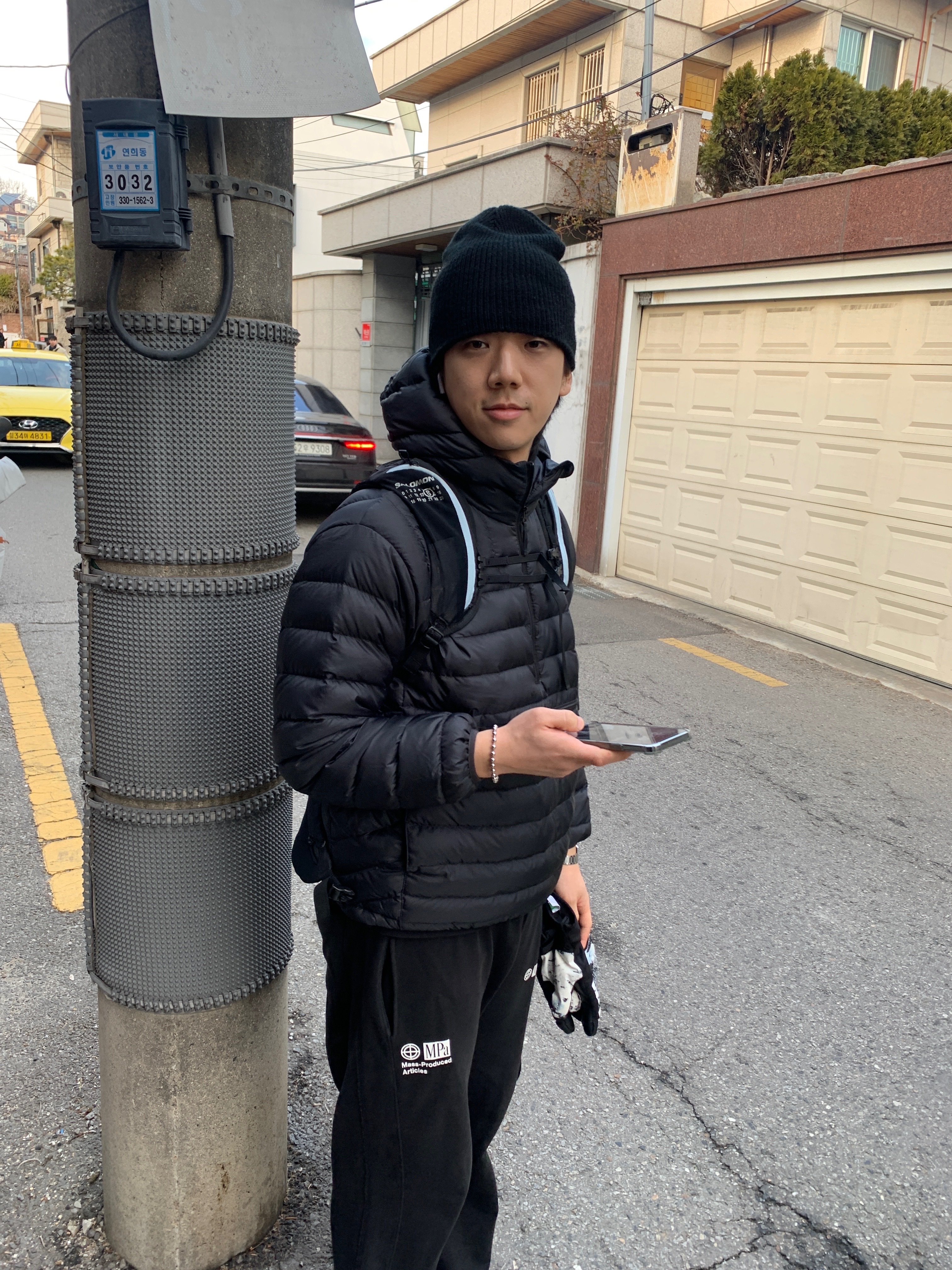 Salomon x MM6 Maison Margiela XT-15 Bordeaux, Supreme Micro Down Half Zip Hooded Pullover Black - 24FW 착용 스타일 - 2