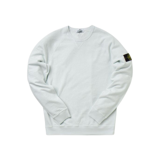 Stone Island 66360 Garment Dyed Malfile Fleece Crewneck Sweatshirt Ice - 22SS