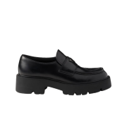 Prada Brushed Leather Loafers Black