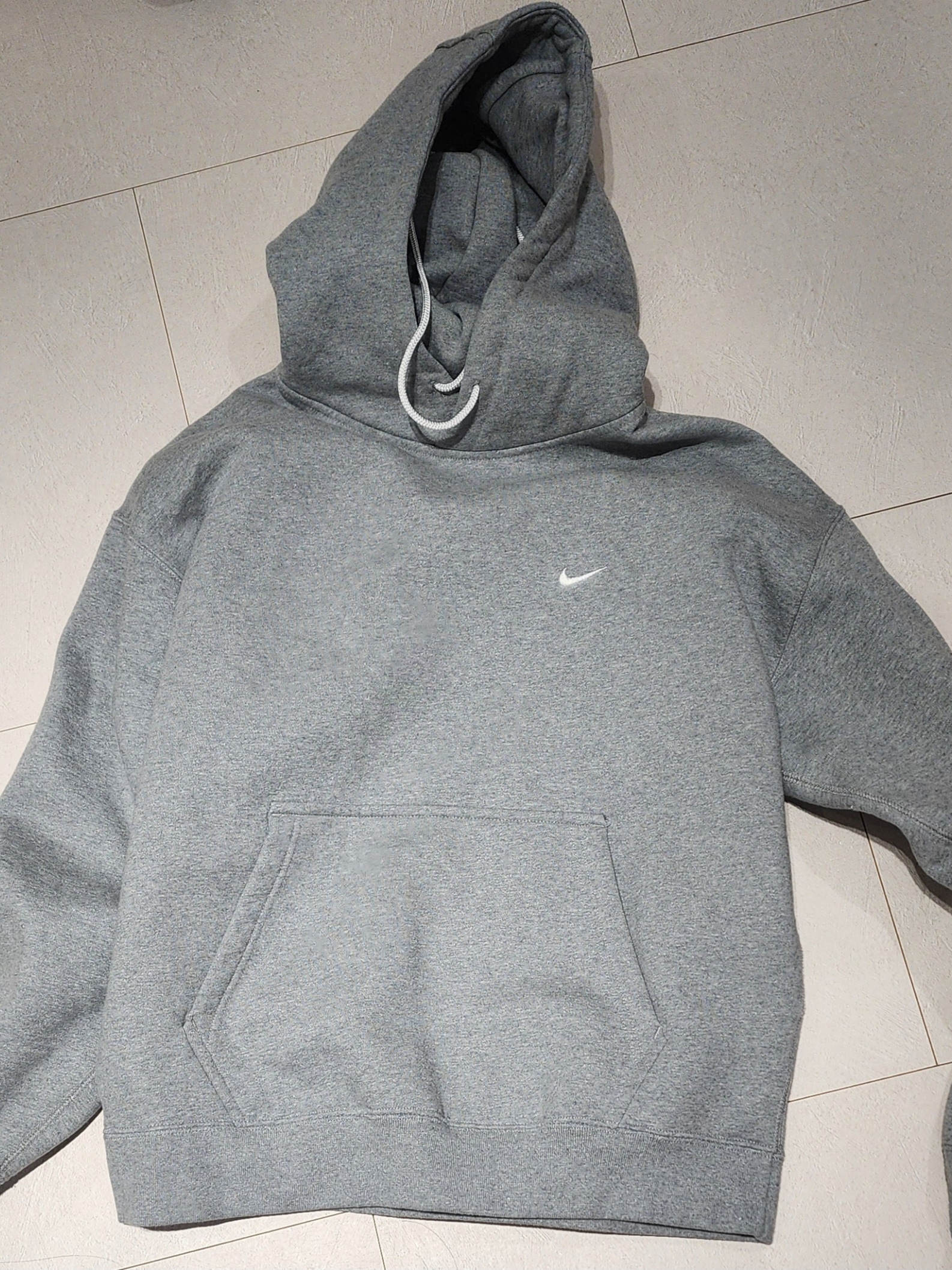 Nike NRG Solo Swoosh Fleece Hoodie Dark Grey Heather - Asia 착용 스타일
