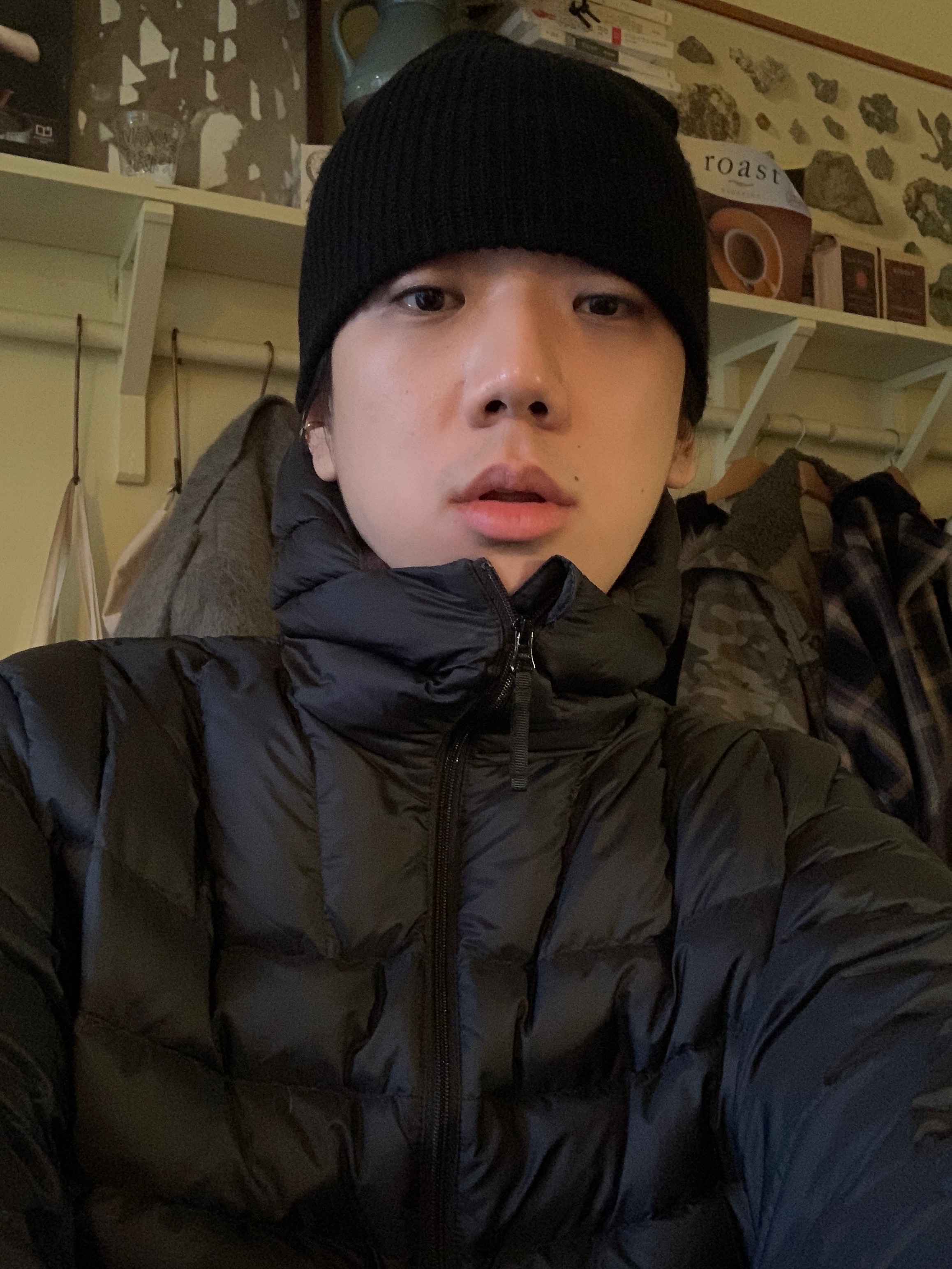Salomon x MM6 Maison Margiela XT-15 Bordeaux, Supreme Micro Down Half Zip Hooded Pullover Black - 24FW 착용 스타일 - 6