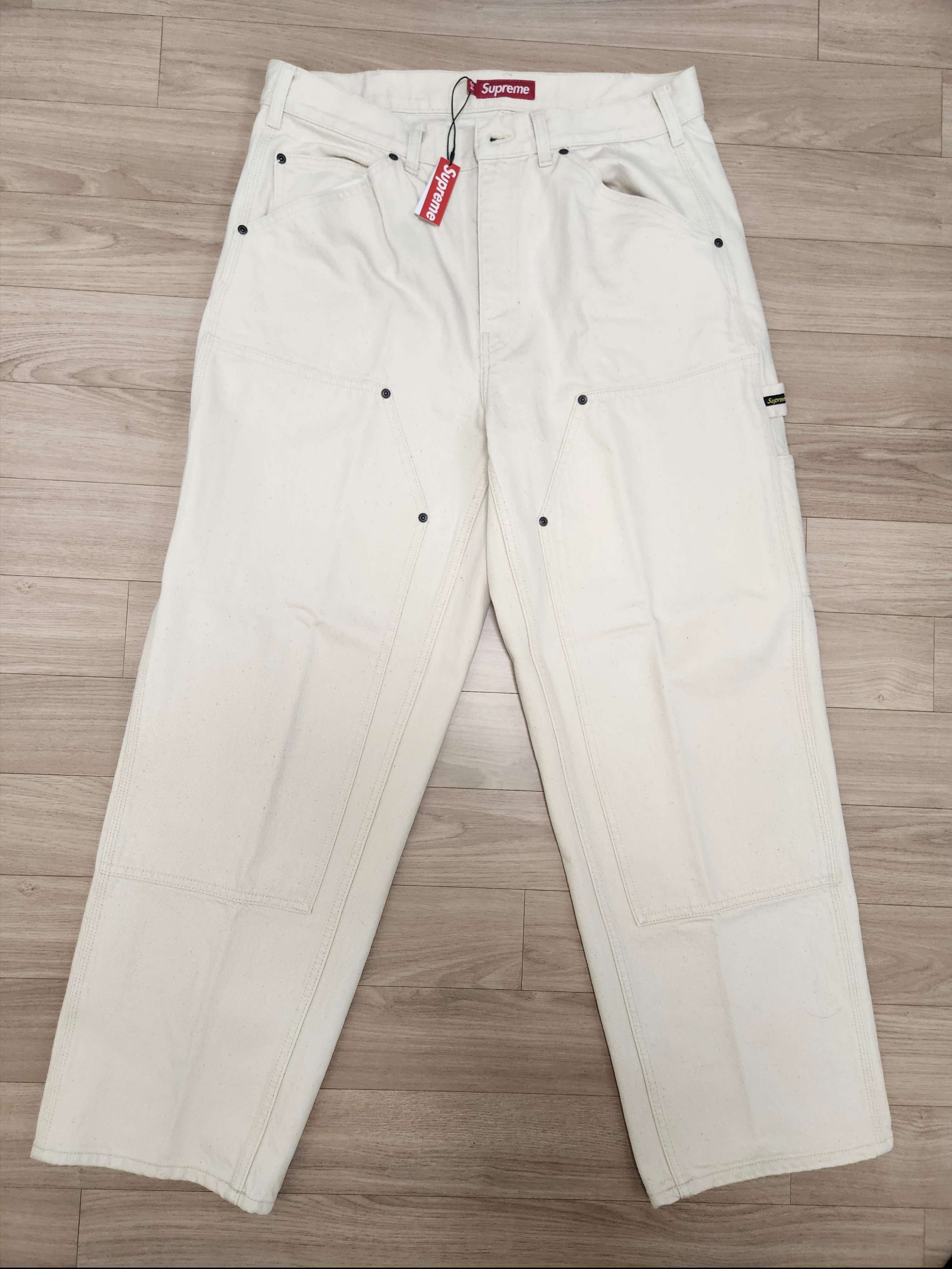 Supreme Double Knee Painter Pant Natural - 24FW 착용 스타일 - 1