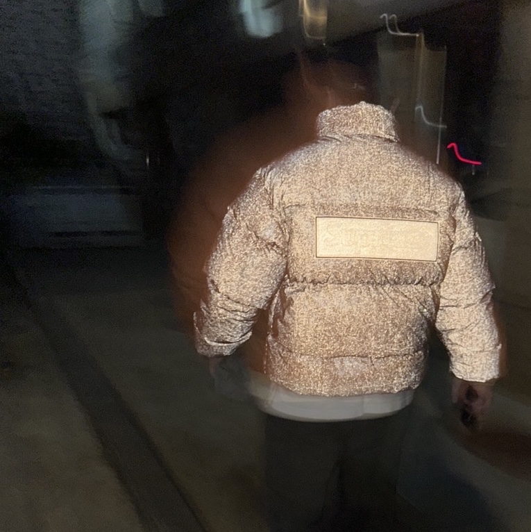 Supreme Reflective Speckled Down Jacket Orange - 20FW 착용 스타일