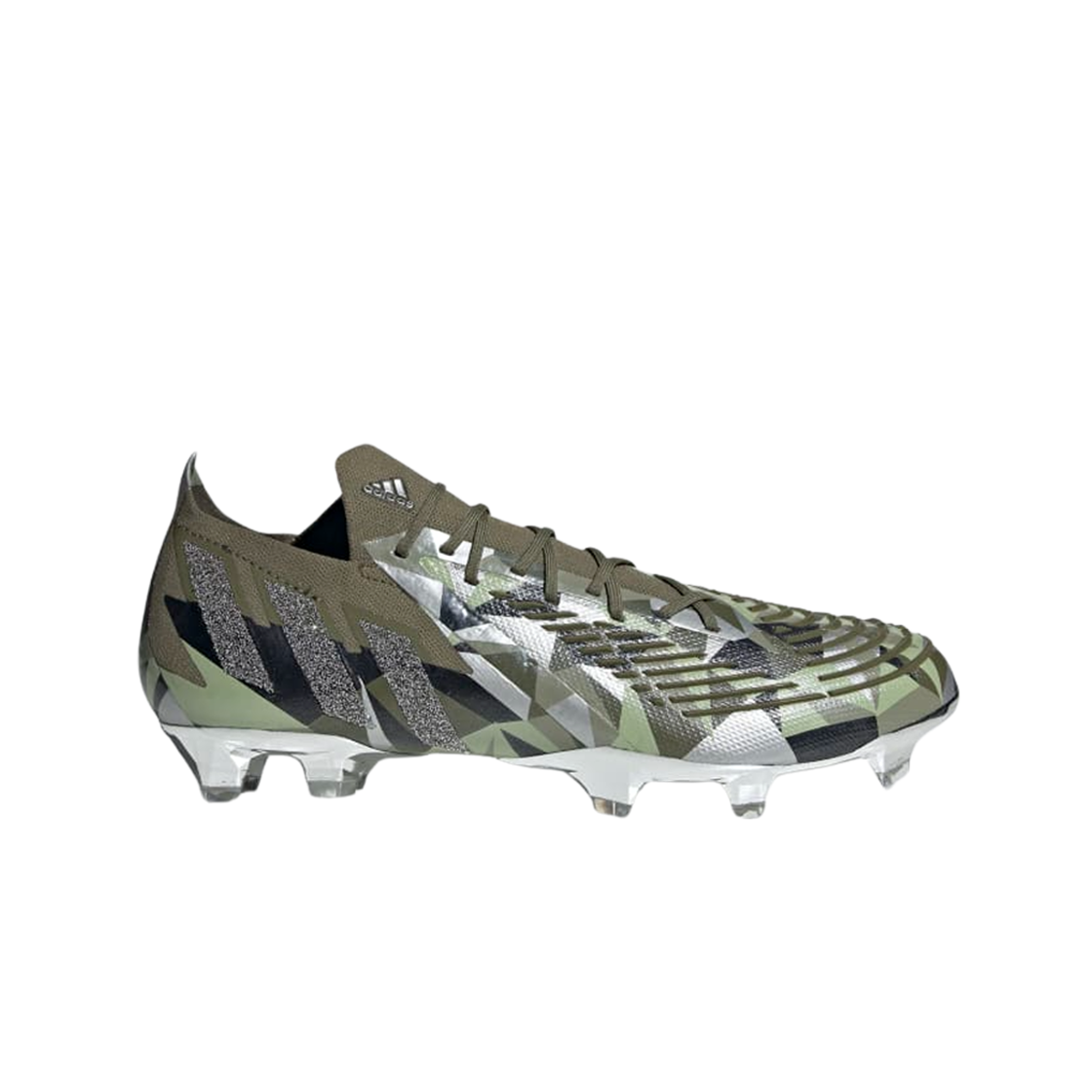 GX3910 Adidas Predator Edge Crystal.1 Firm Ground Boots Focus Olive Silver Metallic