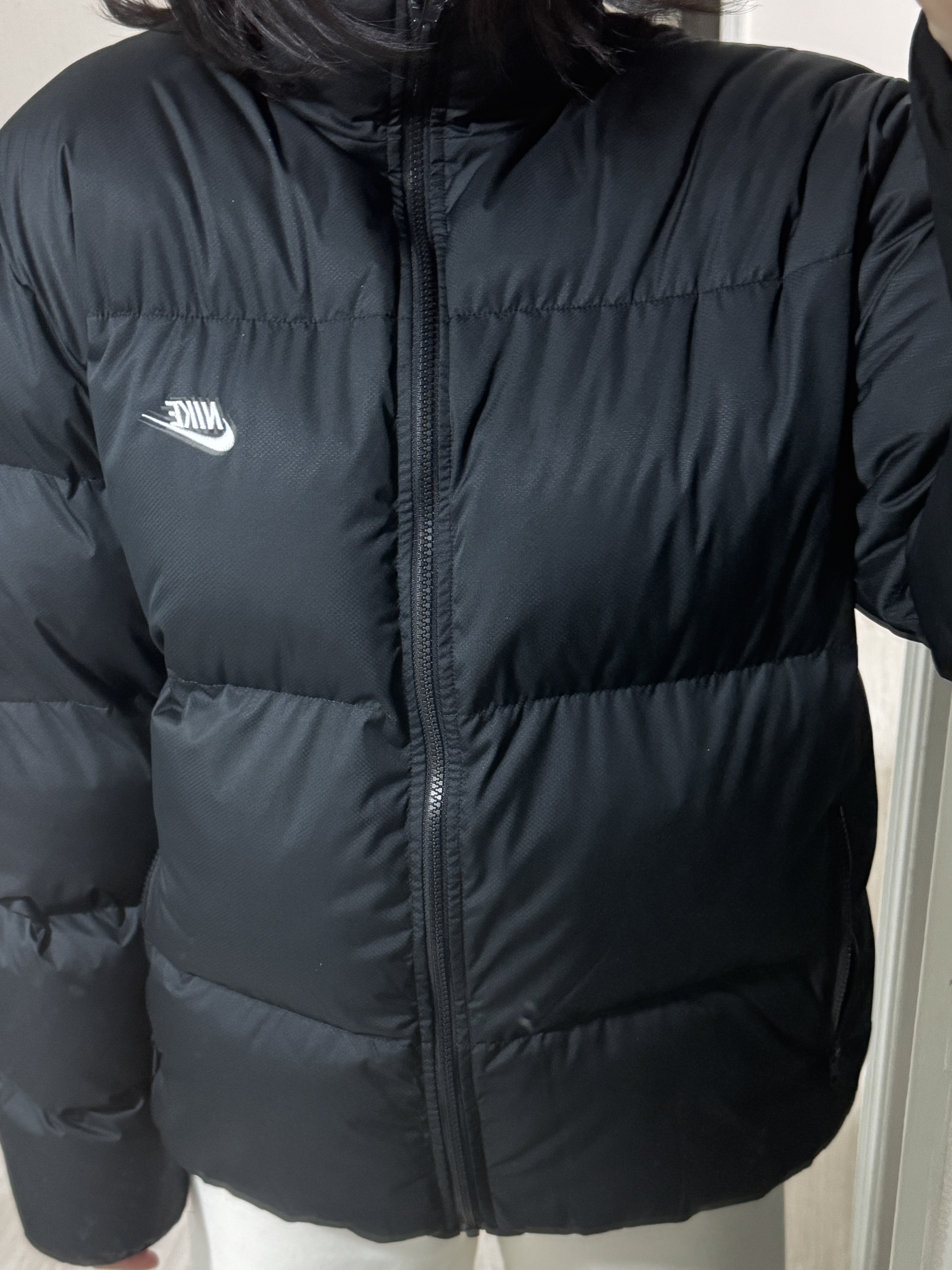 Nike NSW Puffer Jacket Black - Asia 착용 스타일