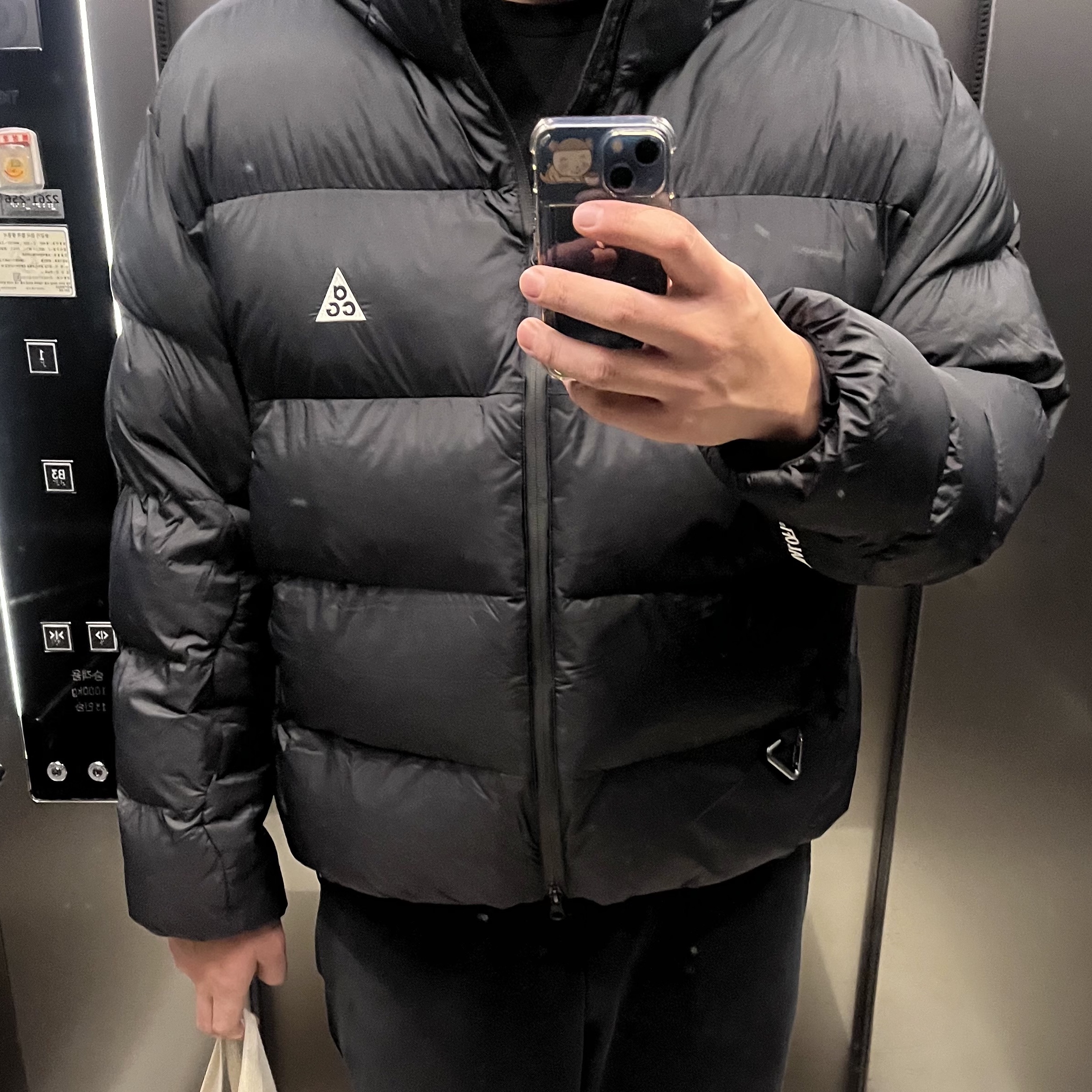Nike ACG Therma-Fit ADV Lunar Lake Loose Hooded Jacket Black Summit White - Asia 착용 스타일