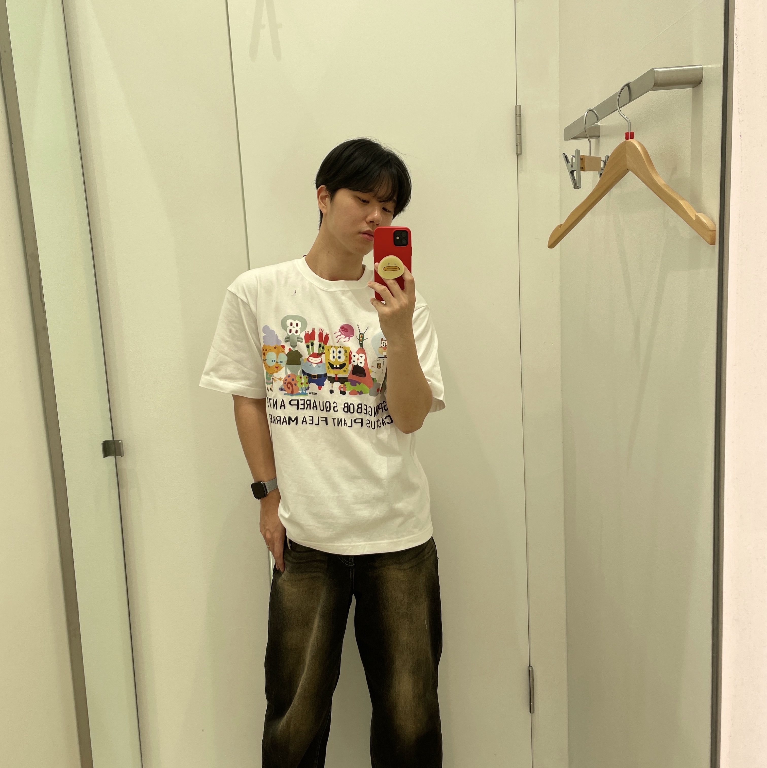 Uniqlo UT x CPFM x SpongeBob Graphic T-Shirt A White - KR 착용 스타일