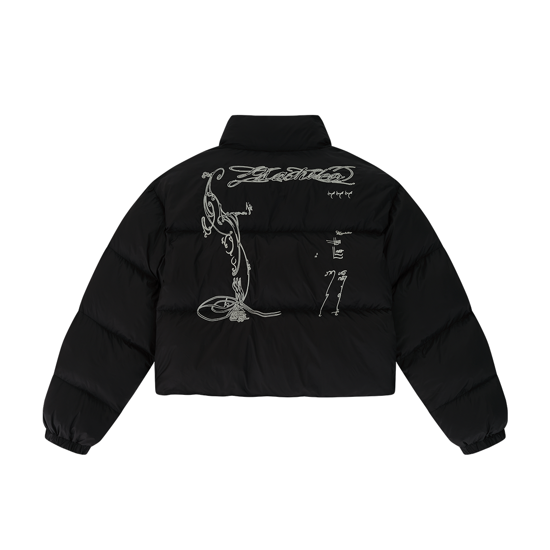 [Kashiko]Embroidered Crop Padding Black-送料込み 카시코 엠브로이더드 크롭 패딩 블랙 | Kashiko | KREAM