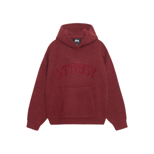 【STUSSY HO24'】Stussy Felt Patch Knit Hoodie Felt Patch Knit Hoodie – Premier