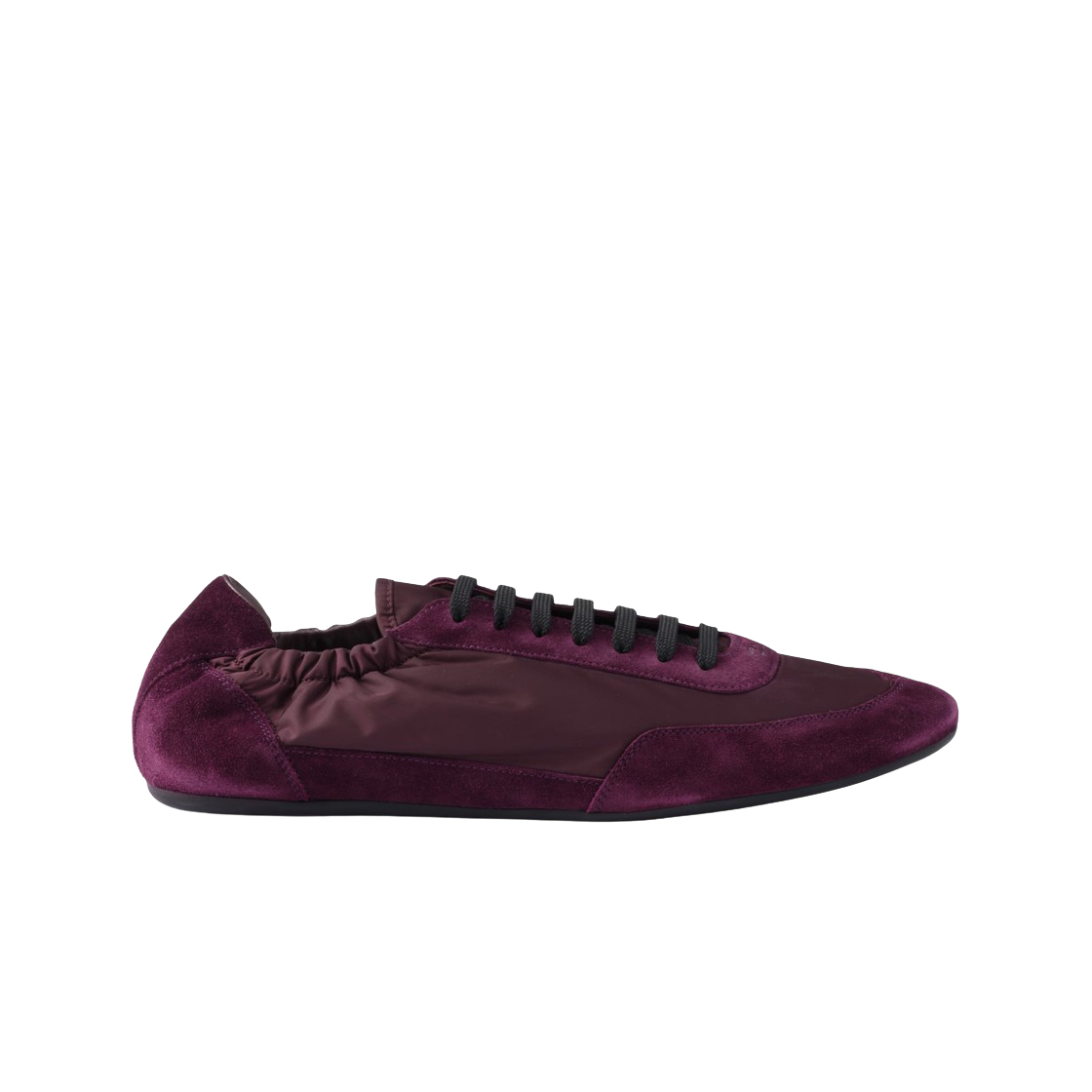 프라다 컬랩스 리나일론 앤 스웨이드 엘라스티사이즈 스니커즈 버건디(Prada Collapse Re-Nylon and Suede Elasticized Sneakers Burgundy)