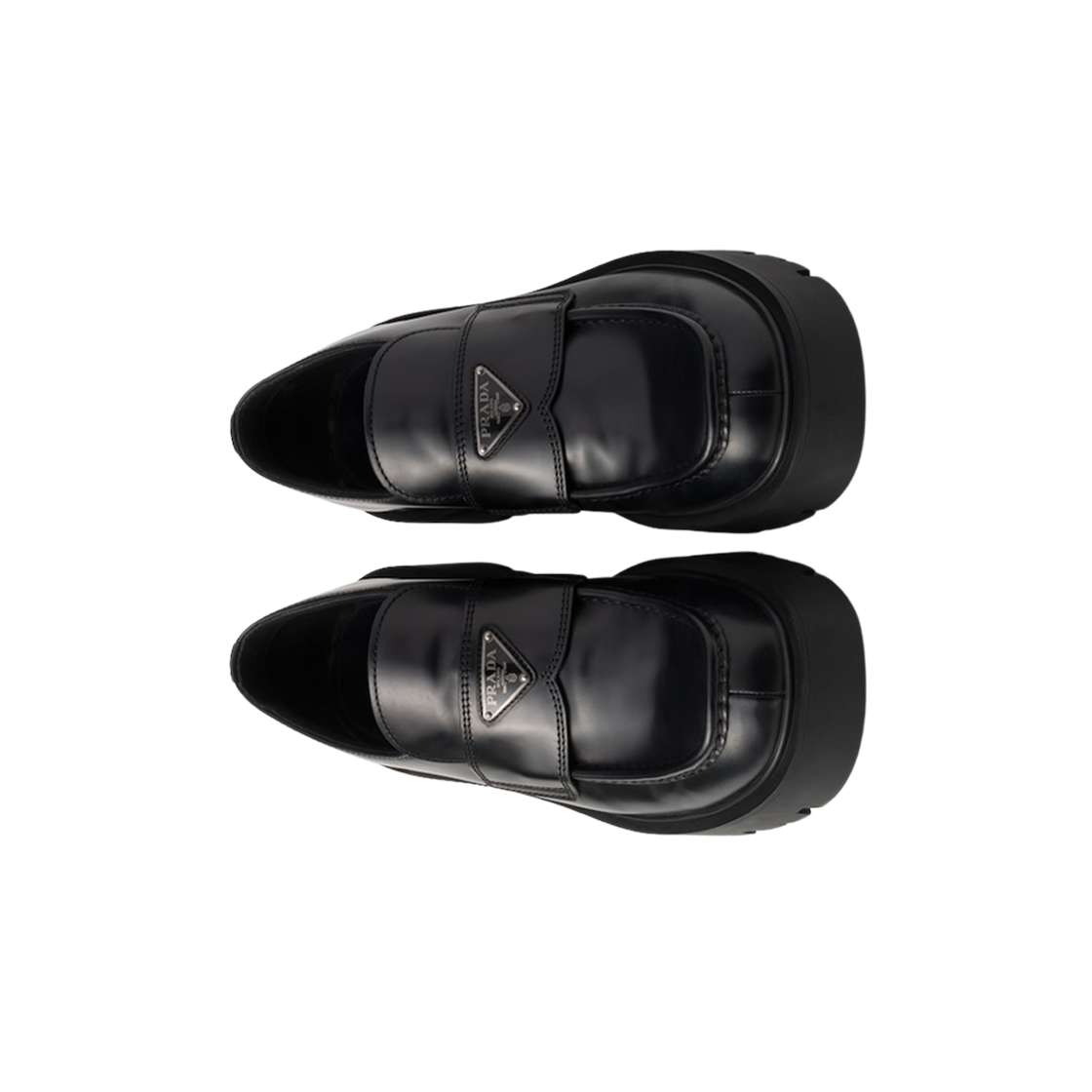 2DG152-B4L-F0002 Prada Brushed Leather Loafers Black - #2
