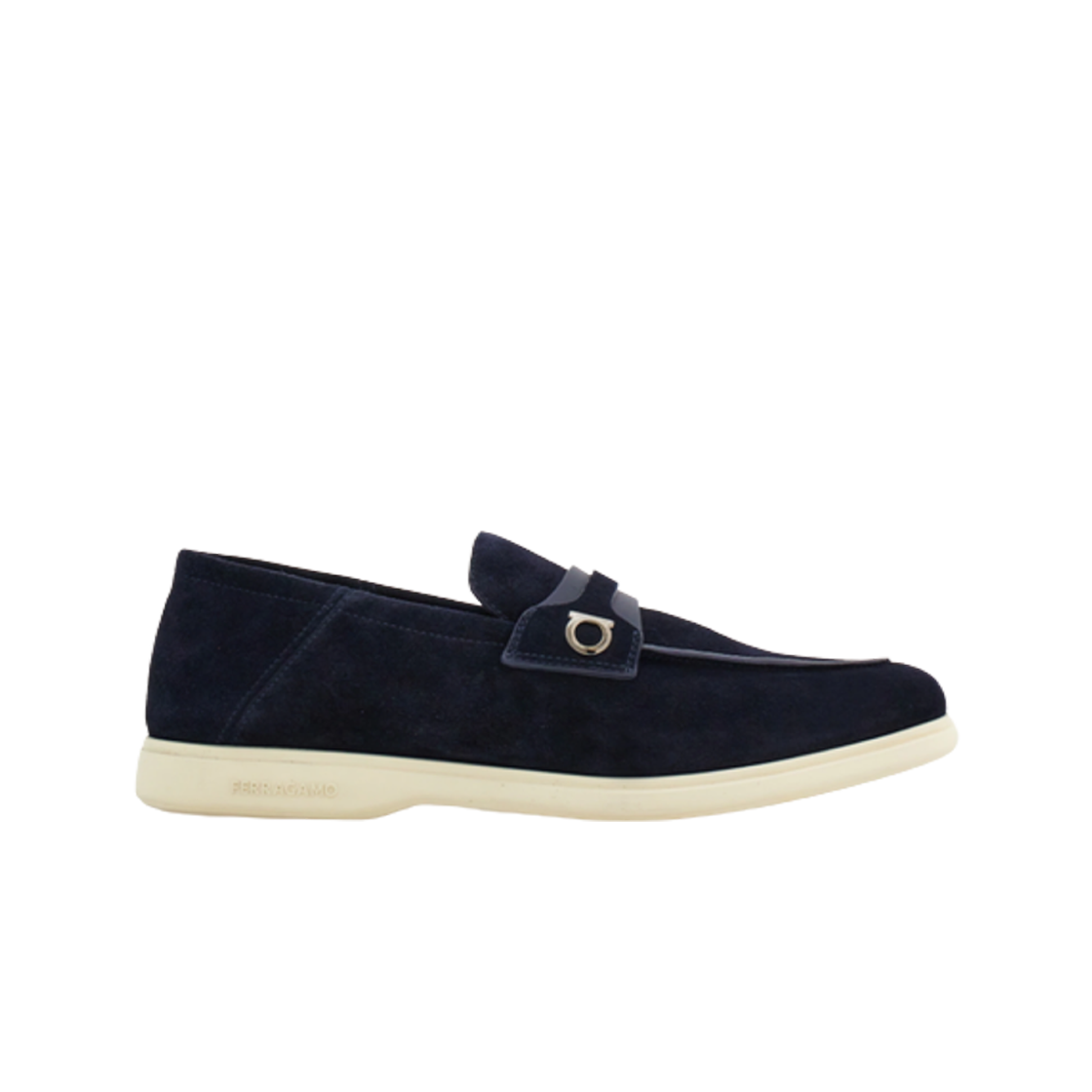 페라가모 간치니 오너먼트 디컨스트럭티드 로퍼 미드나잇 블루 - M(Ferragamo Gancini Ornament Deconstructed Loafer Midnight Blue - M)