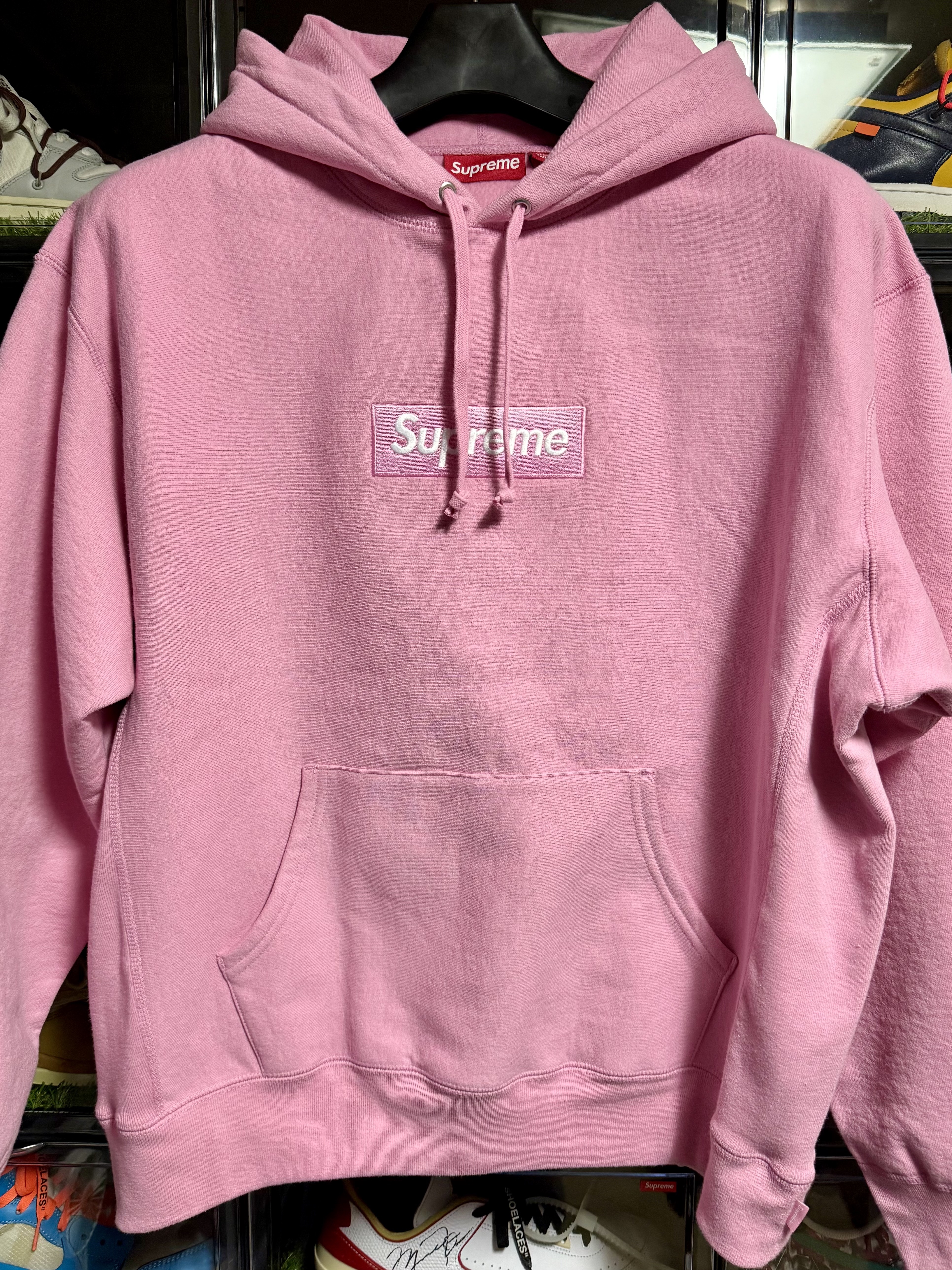 Supreme Box Logo Hooded Sweatshirt Dusty Pink - 24FW 착용 스타일