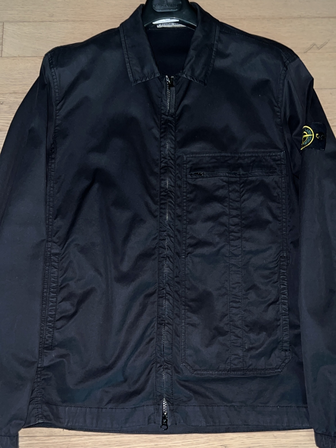 Stone Island 10319 Stretch Cotton Twill Overshirt Black - 21SS 착용 스타일