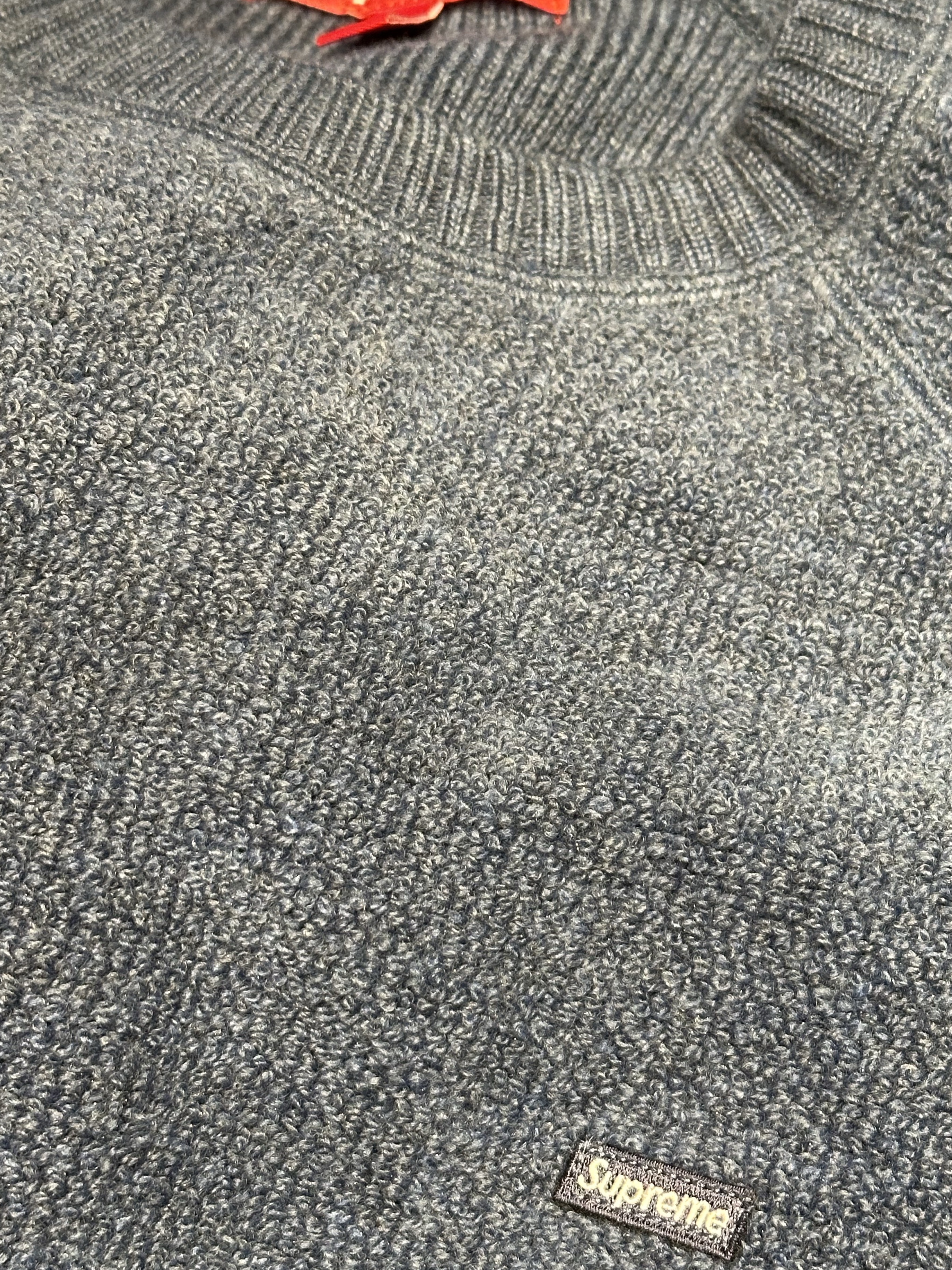 Supreme Terry Small Box Sweater Blue - 24FW 착용 스타일