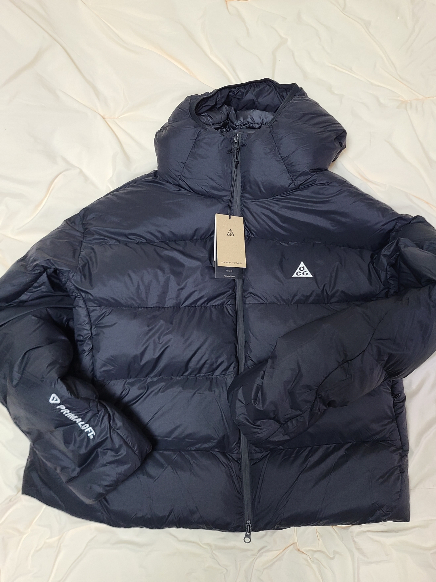 Nike ACG Therma-Fit ADV Lunar Lake Loose Hooded Jacket Black Summit White - Asia 착용 스타일 - 1