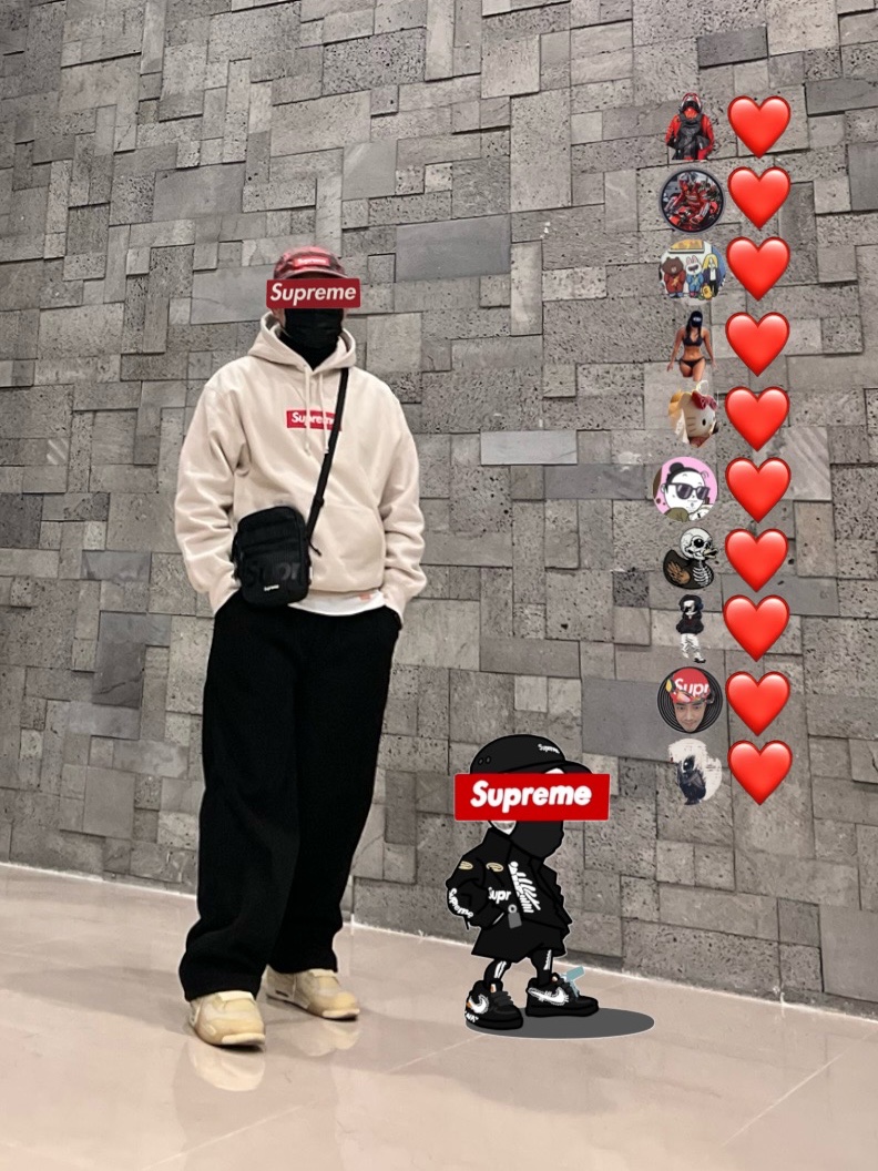 Supreme Box Logo Hooded Sweatshirt Stone - 24FW 착용 스타일