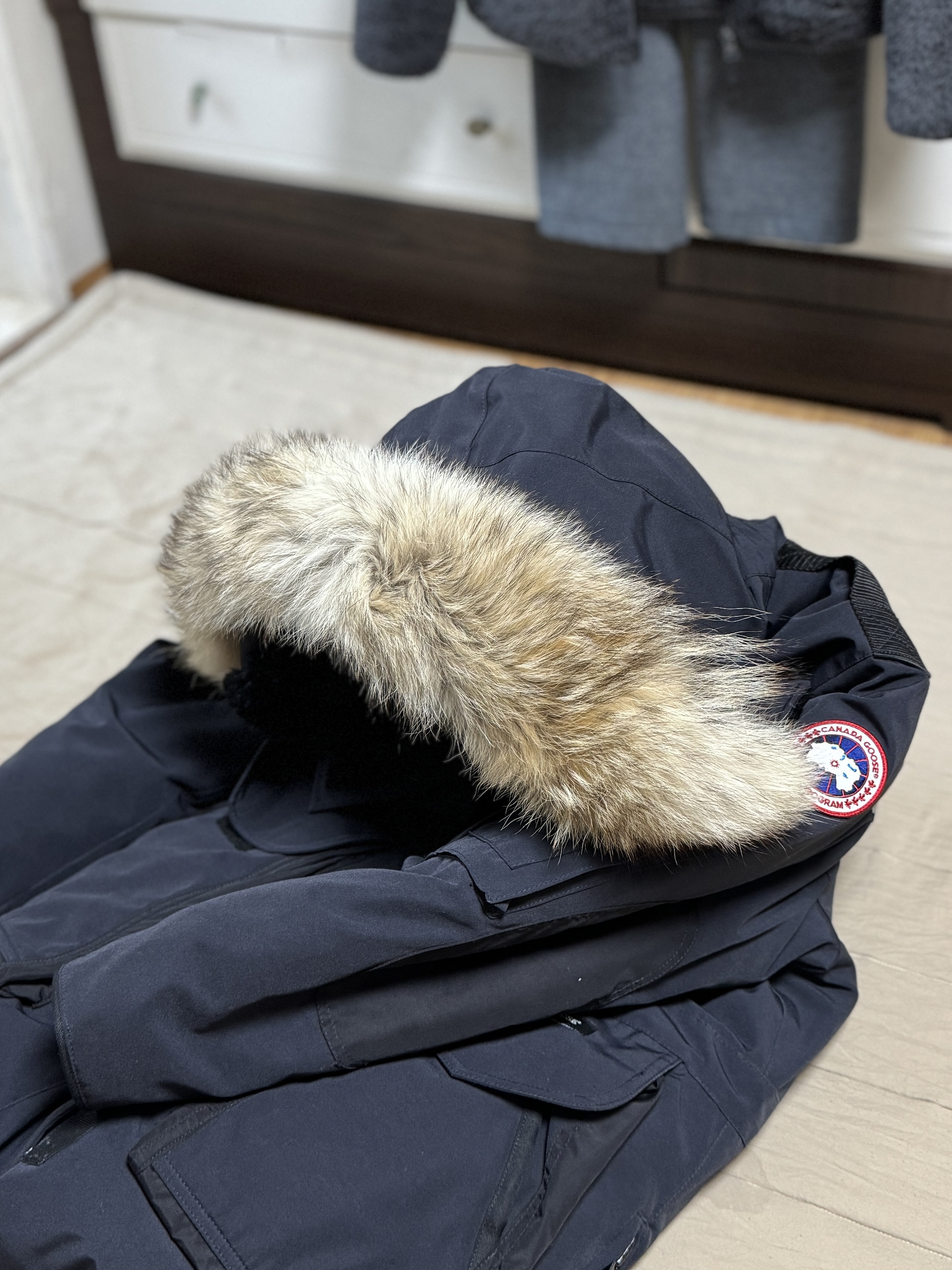 (W) Canada Goose Snow Mantra Parka Navy 착용 스타일 - 1