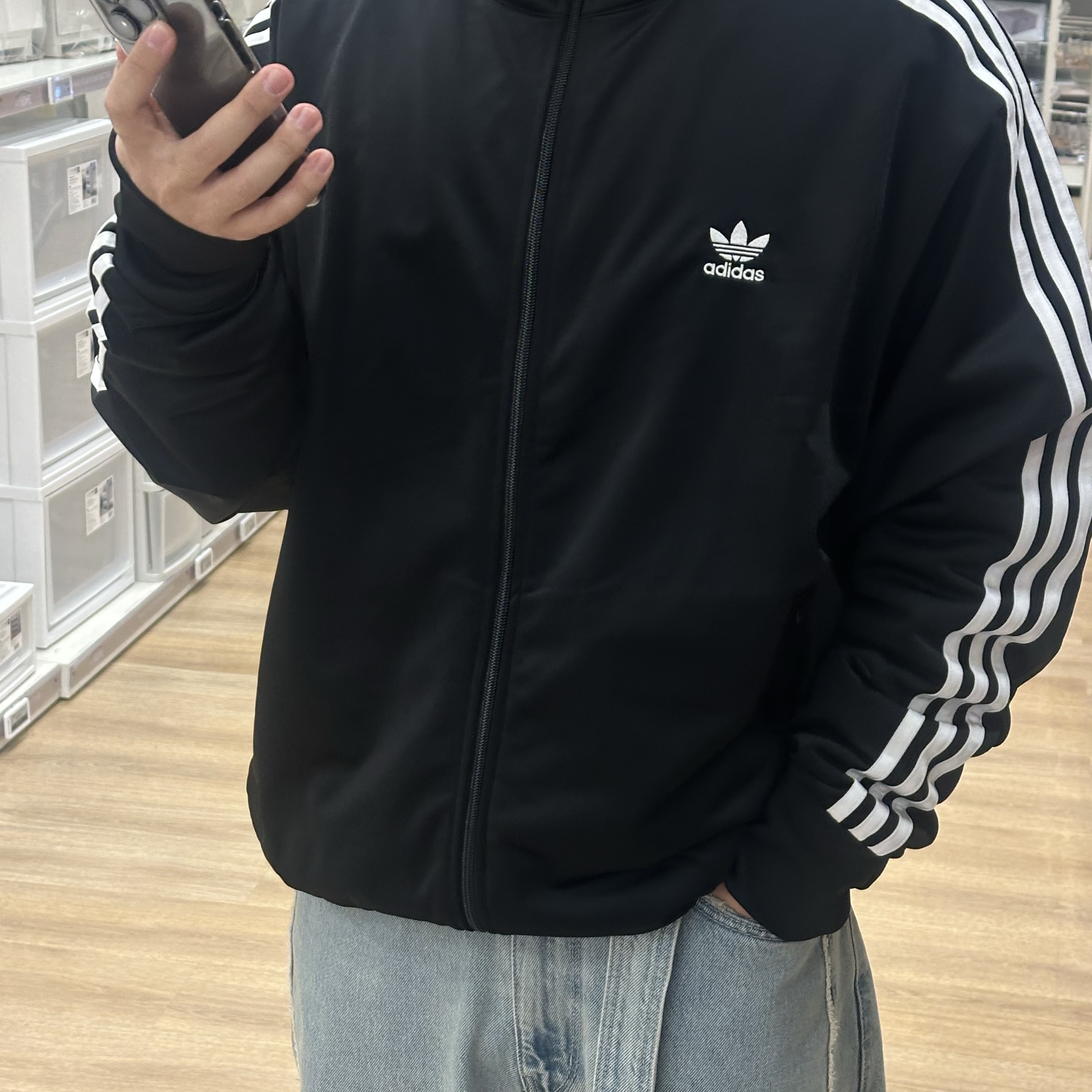 Adidas Adicolor Classics Firebird Track Top Black - KR Sizing 착용 스타일 - 2
