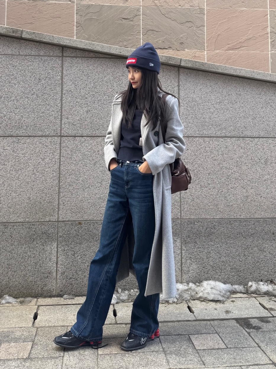 Supreme New Era Box Logo Beanie Navy - 24FW, Anoetic Classic Outpocket Shoulder Bag Brown 착용 스타일 - 1