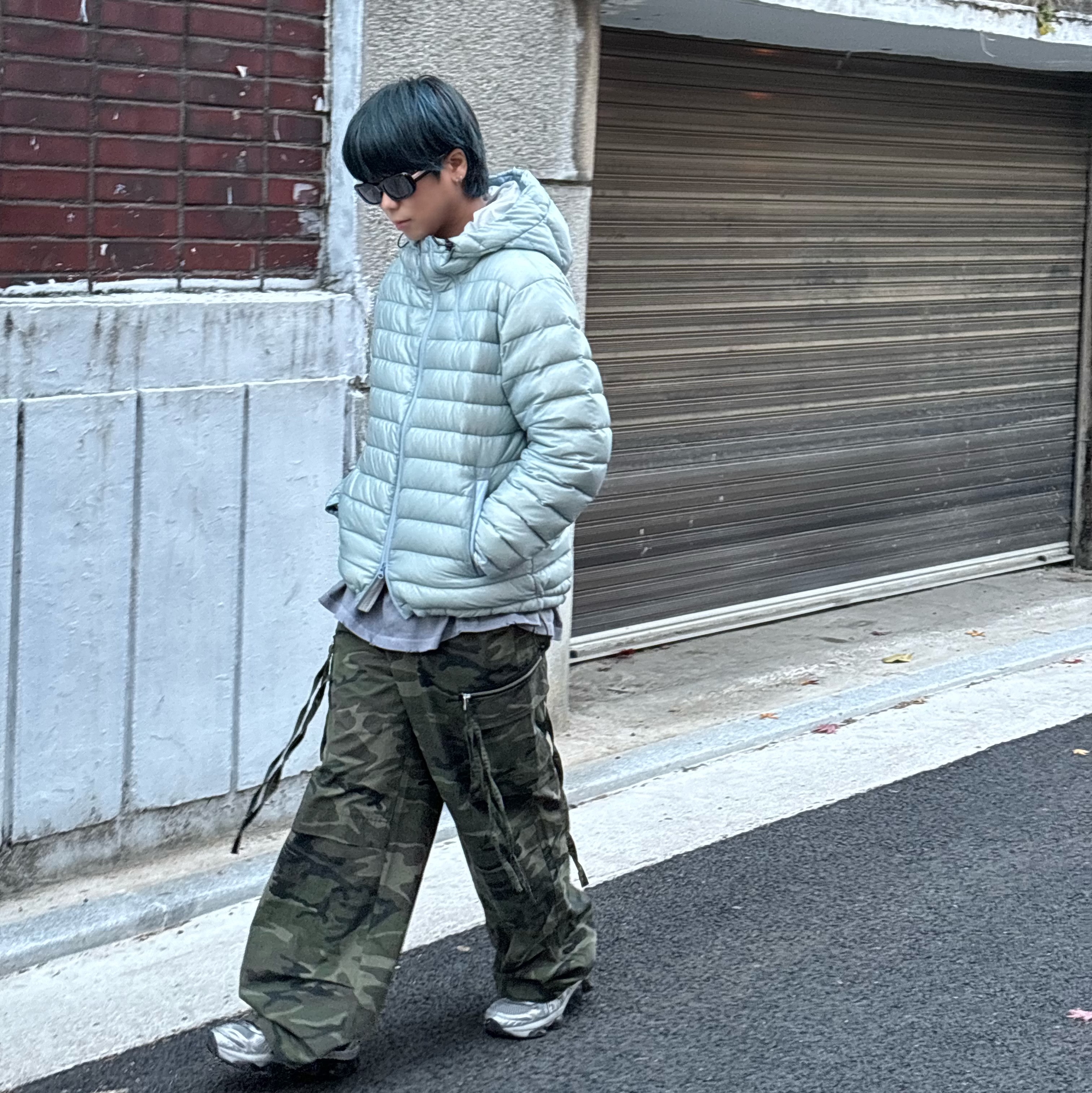 Sansan Gear Suffix Puffer Jacket Sky Blue - 23FW 착용 스타일 - 2