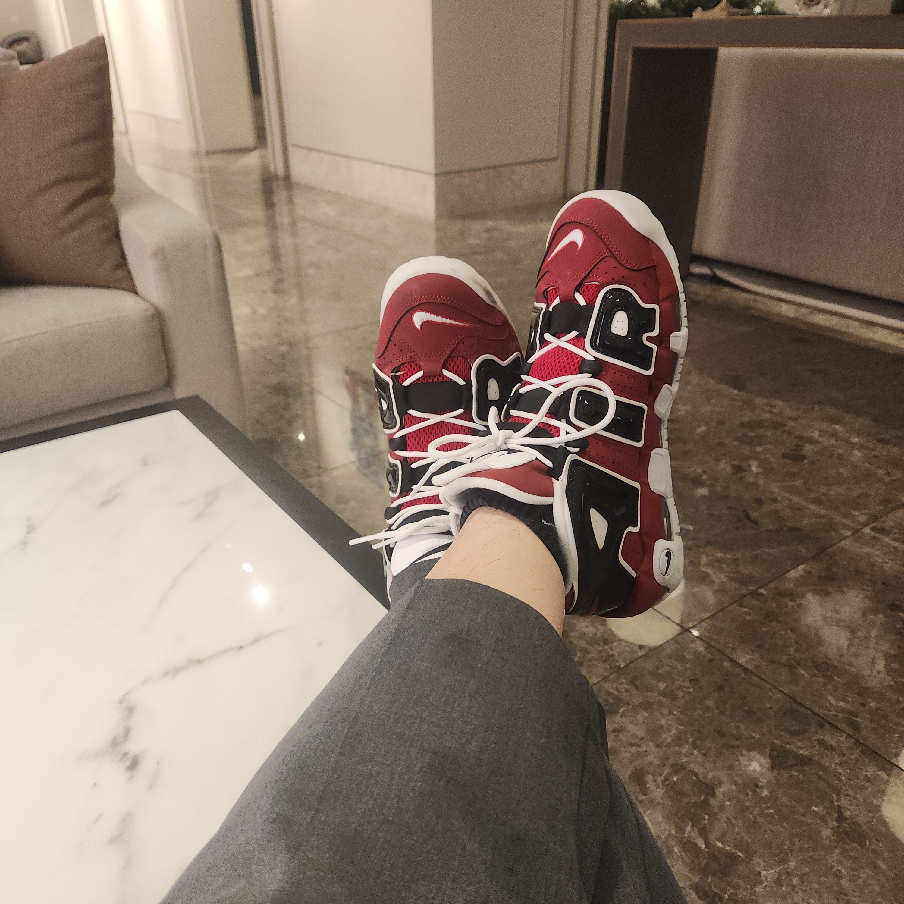 Nike Air More Uptempo 96 Bulls 2021 착용 스타일