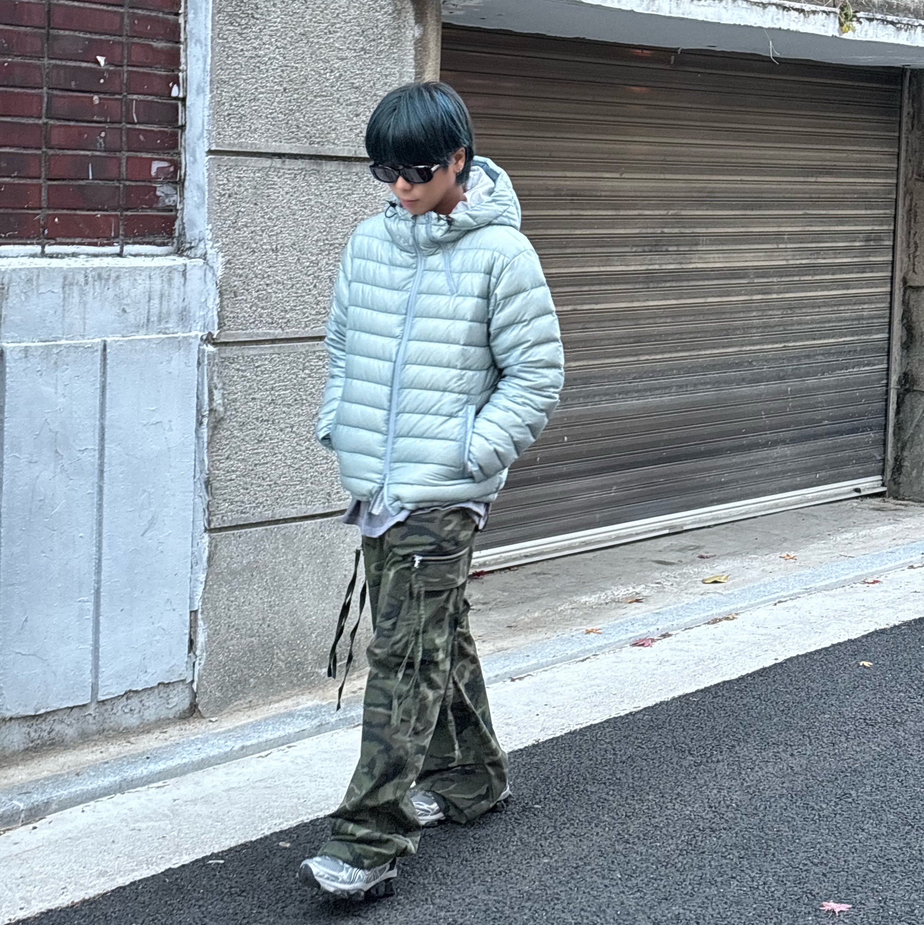 Sansan Gear Suffix Puffer Jacket Sky Blue - 23FW 착용 스타일 - 1
