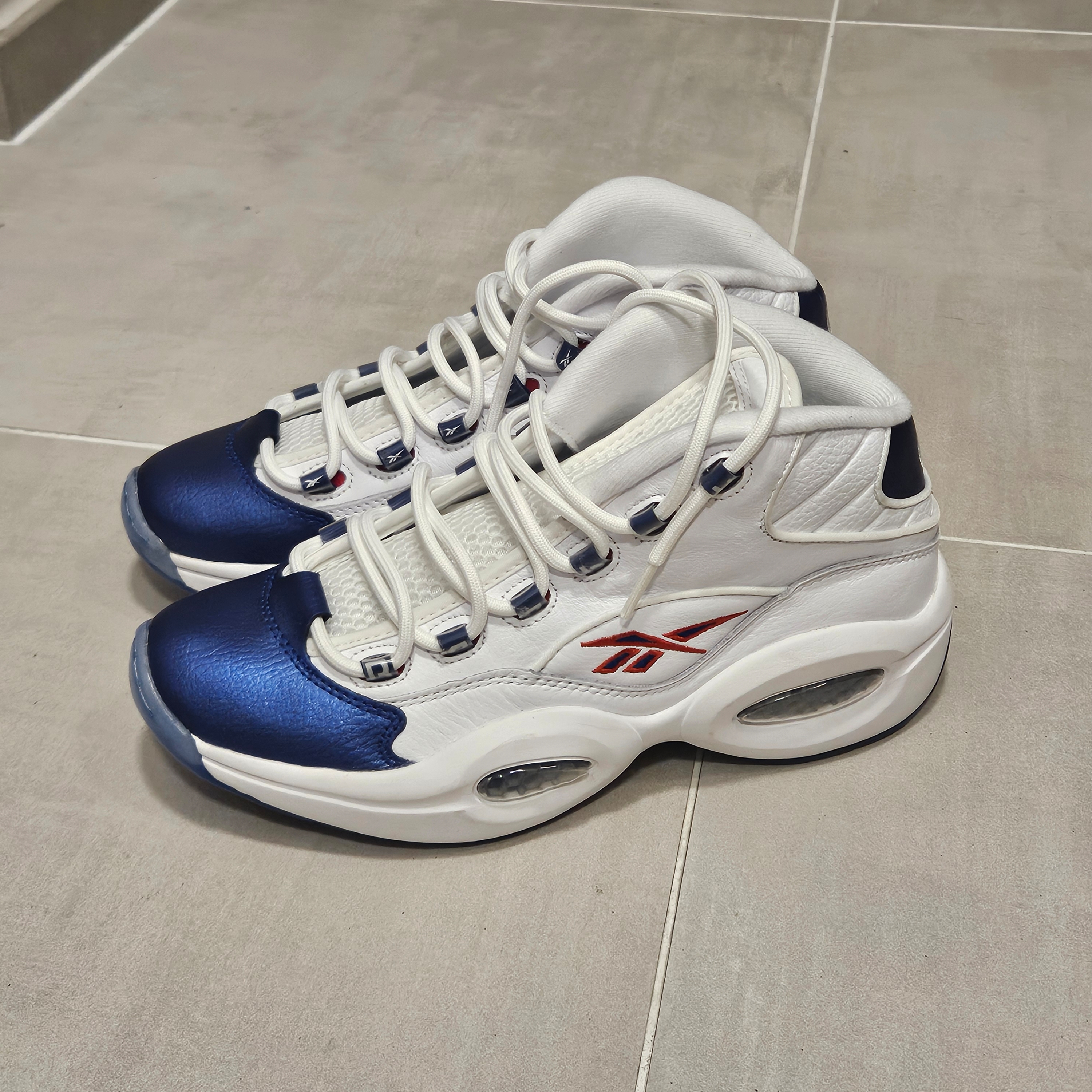 Reebok Question Mid Blue Toe 2022 착용 스타일