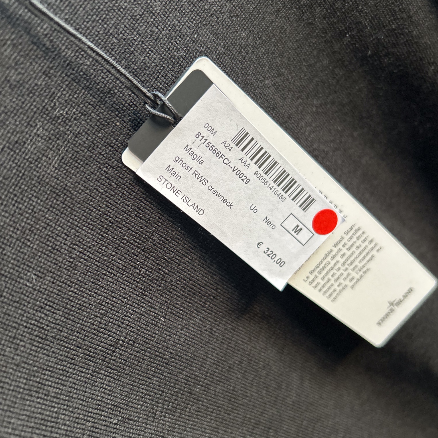Stone Island 566FC Ghost Light Pure RWS Wool Crewneck Jumper with Ribbed Details Black - 24FW 착용 스타일 - 2