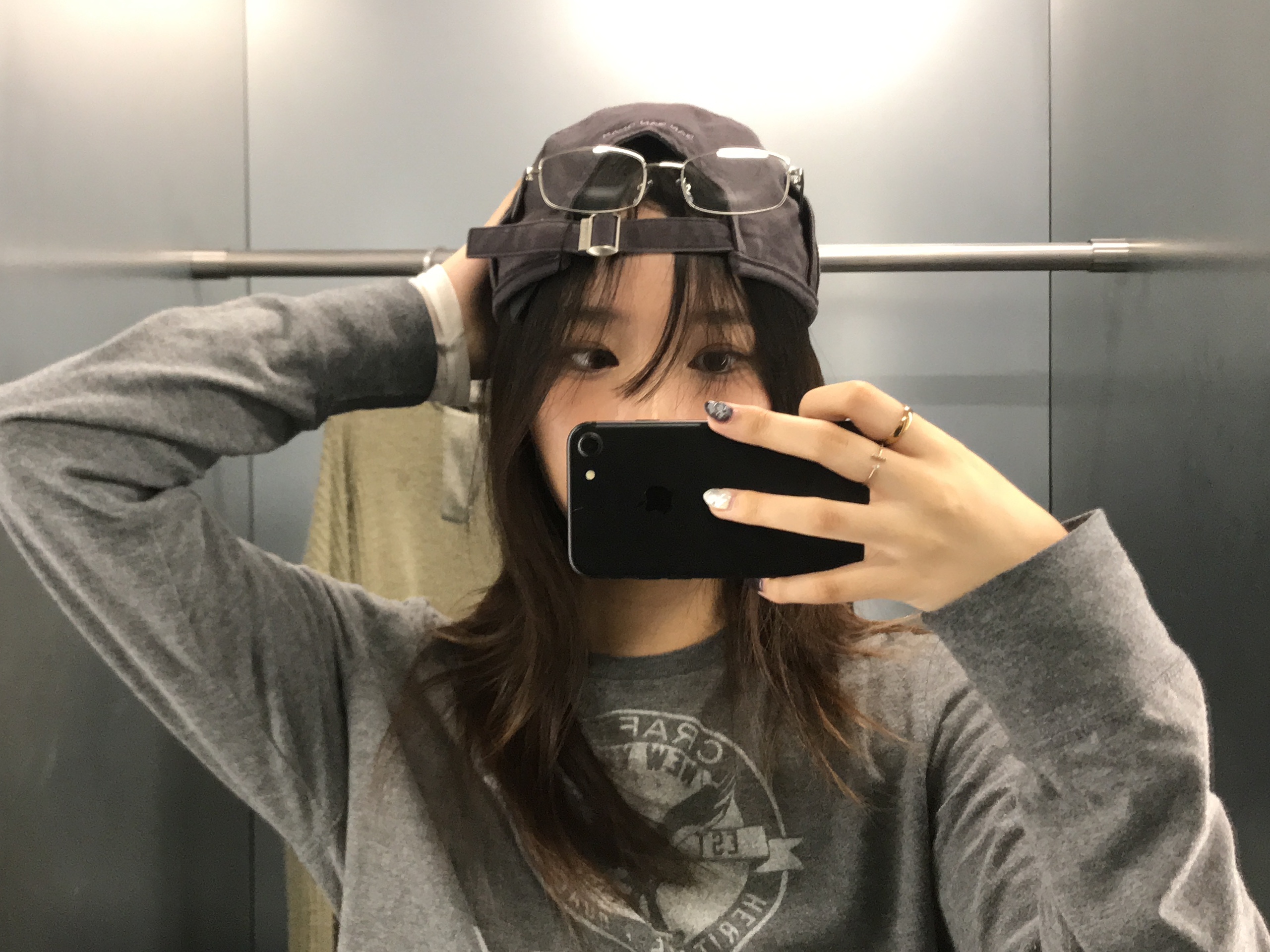 Sansan Gear Faded Washing Cap Charcoal 착용 스타일