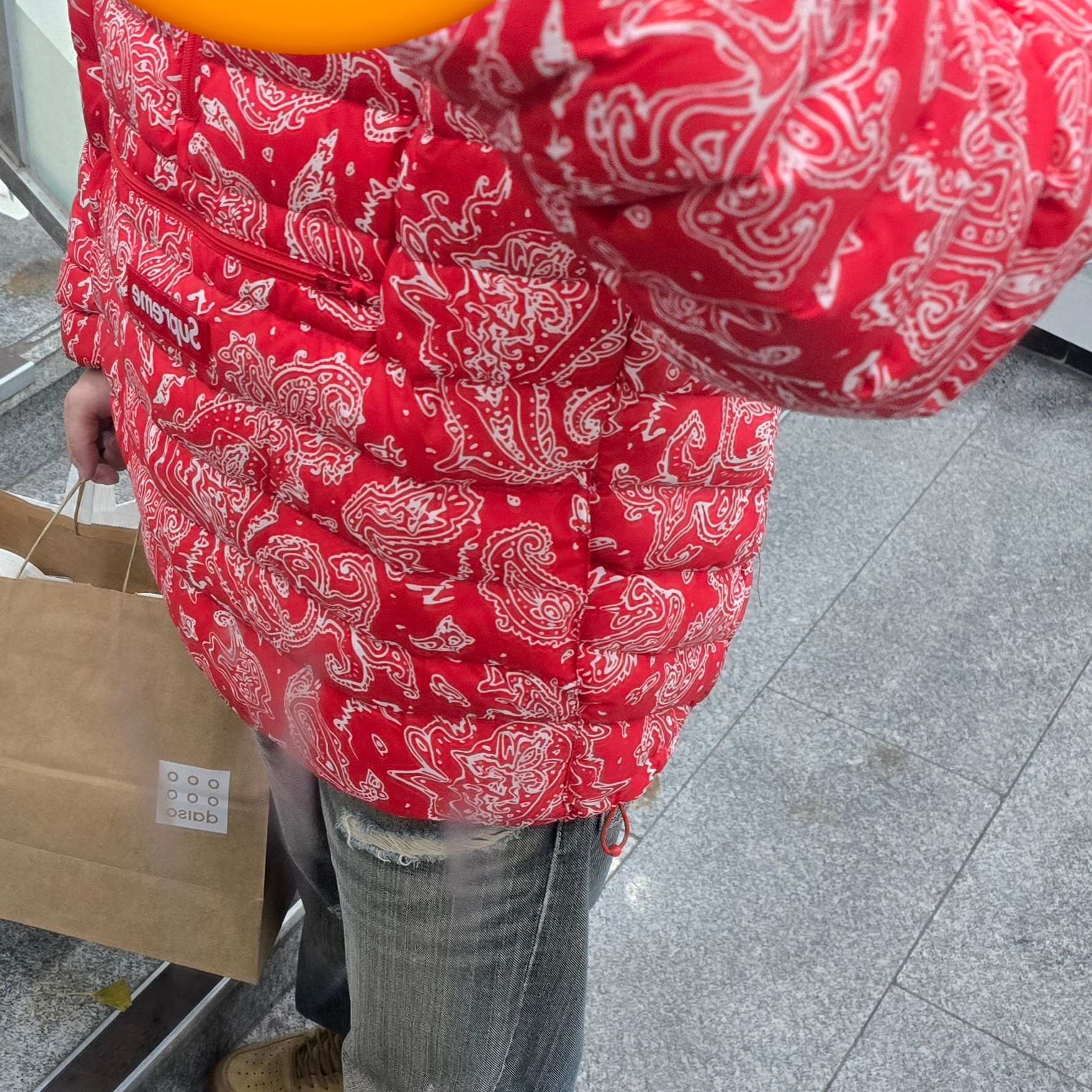 Supreme Micro Down Half Zip Hooded Pullover Red Paisley - 22FW, Nike Air Force 1 High '07 LV8 WB Flax 착용 스타일