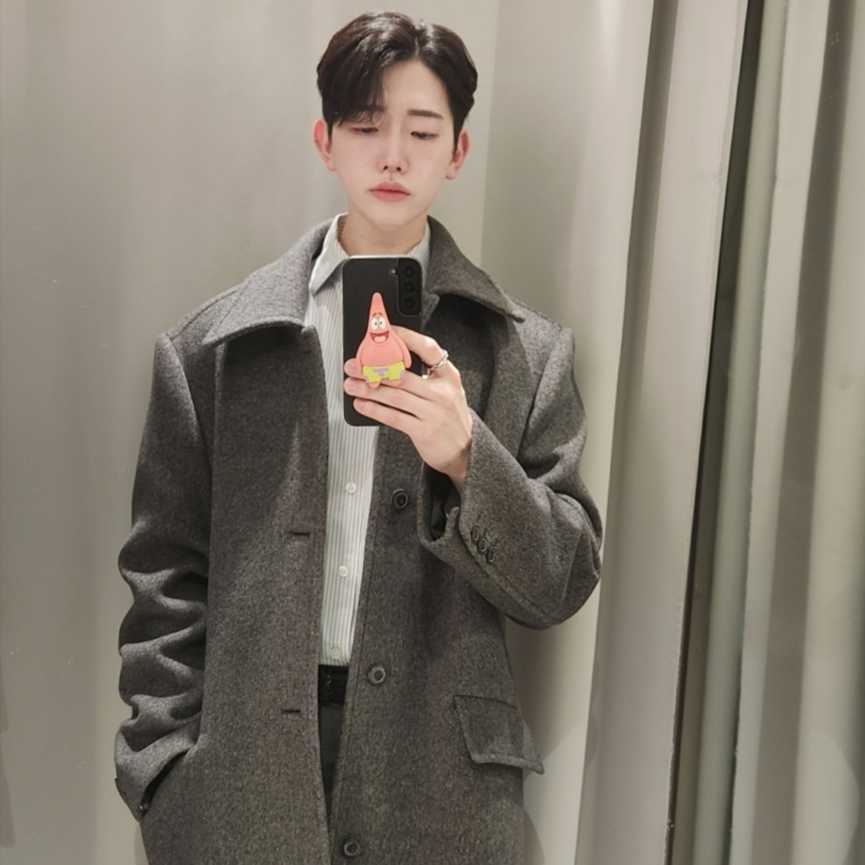 Palace x Vivienne Westwood Small Ring Silver - 24FW, Ader Error Sig; BK Tag coat 01 Charcoal 착용 스타일