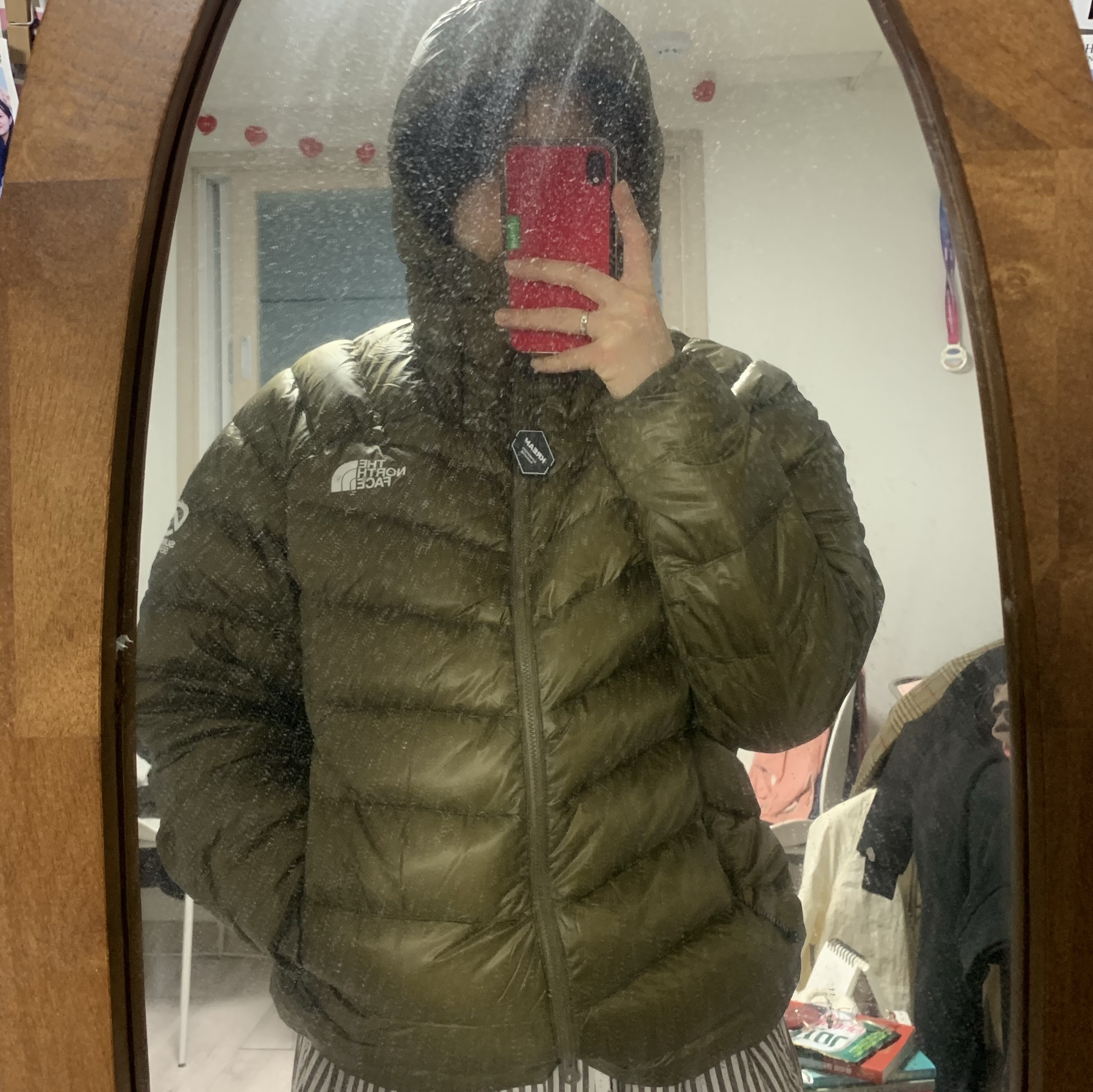 The North Face Summit Mattehorn RDS Down Jacket Khaki 착용 스타일