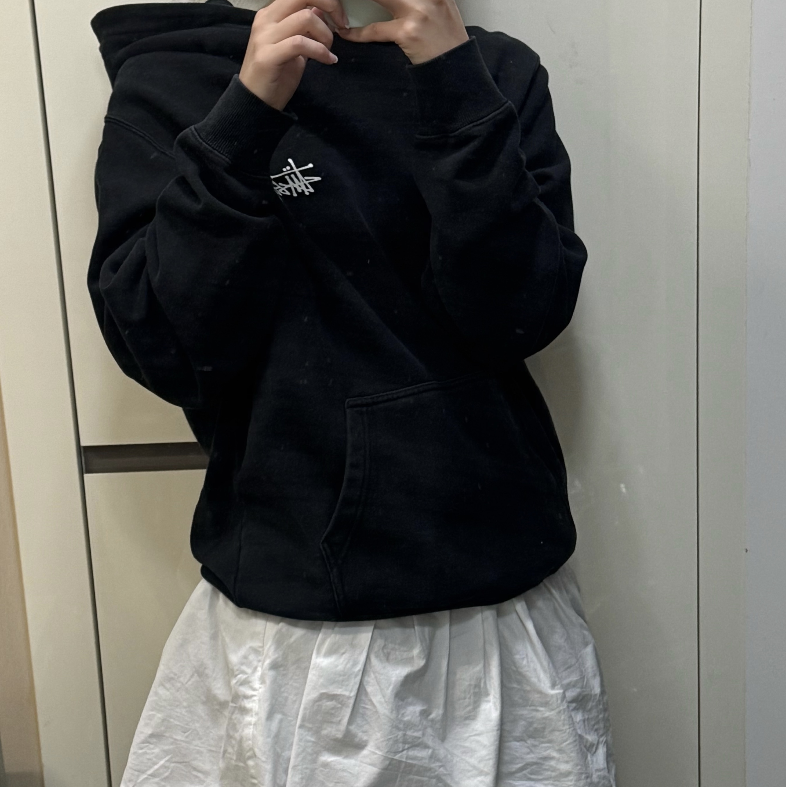 Stussy Basic Stussy Hoodie Black 착용 스타일