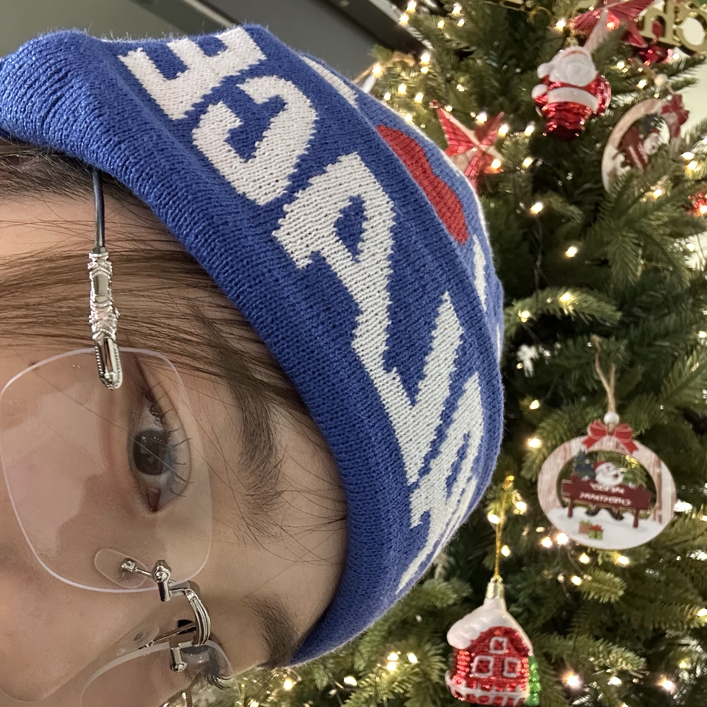 Palace I Love Palace Beanie Blue - 24SS 착용 스타일