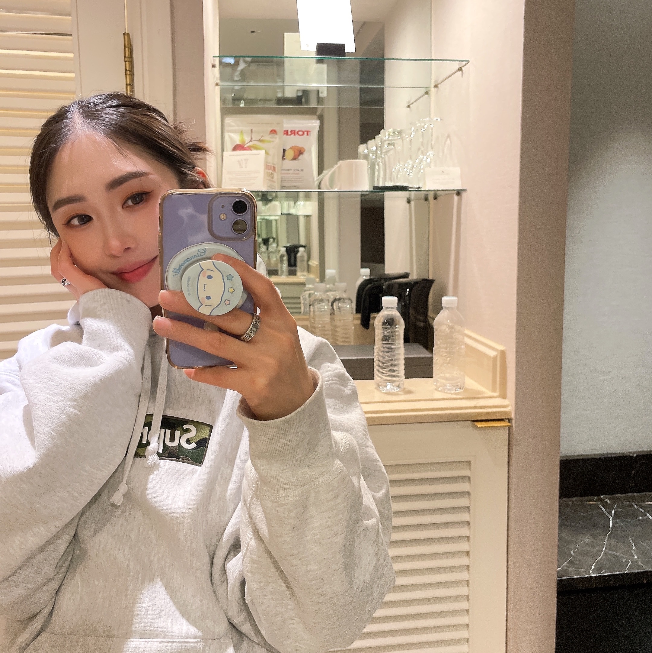 Supreme Box Logo Hooded Sweatshirt Ash Grey - 23FW 착용 스타일