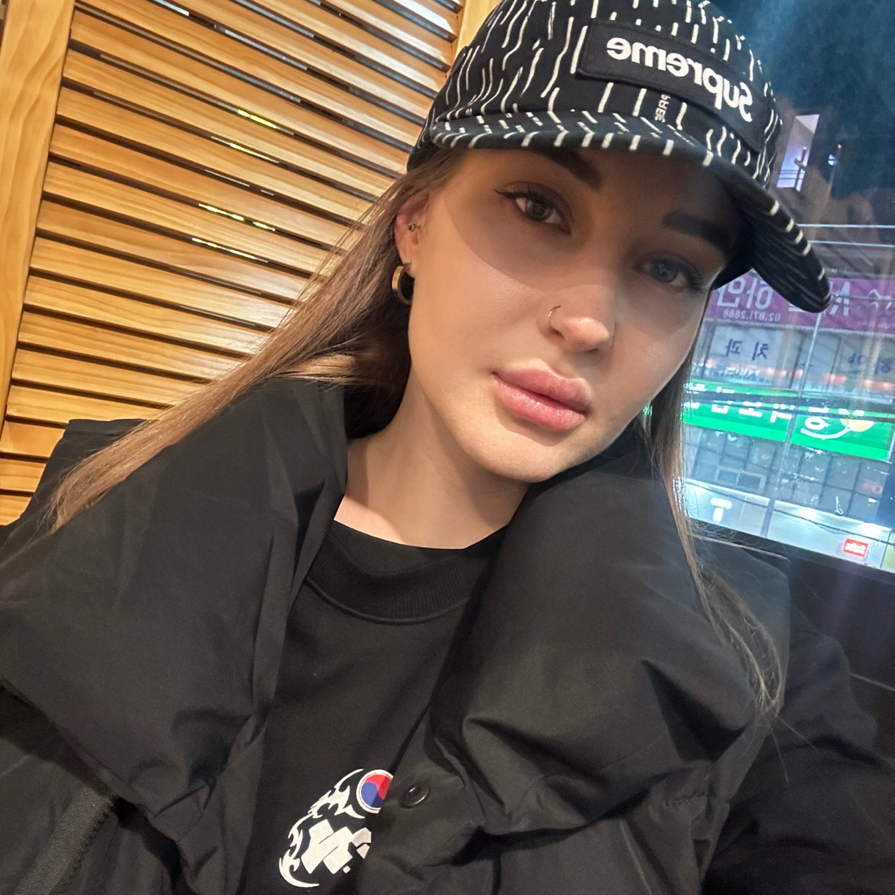 Supreme Military Camp Cap Black Raindrop - 24FW 착용 스타일