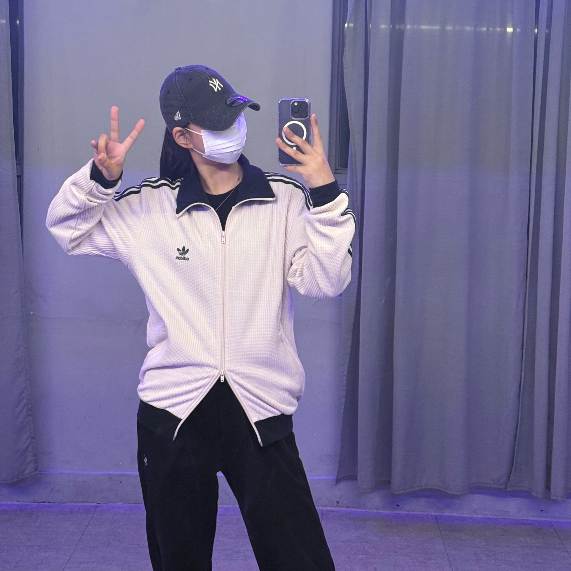 Adidas Waffle Beckenbauer Track Top Wonder White - KR Sizing 착용 스타일