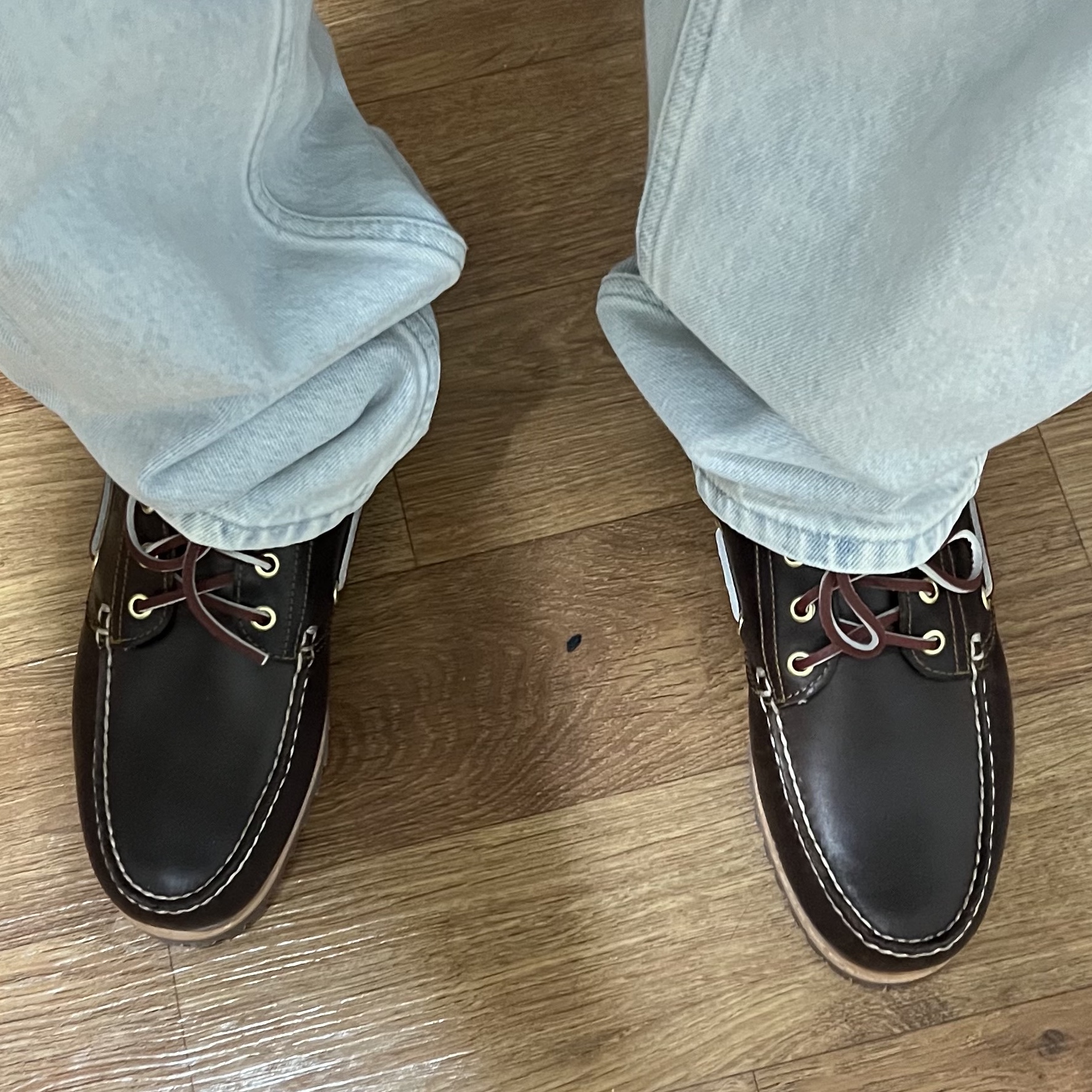 Timberland Classic 3-Eye Boat Shoes Brown - Wide 착용 스타일