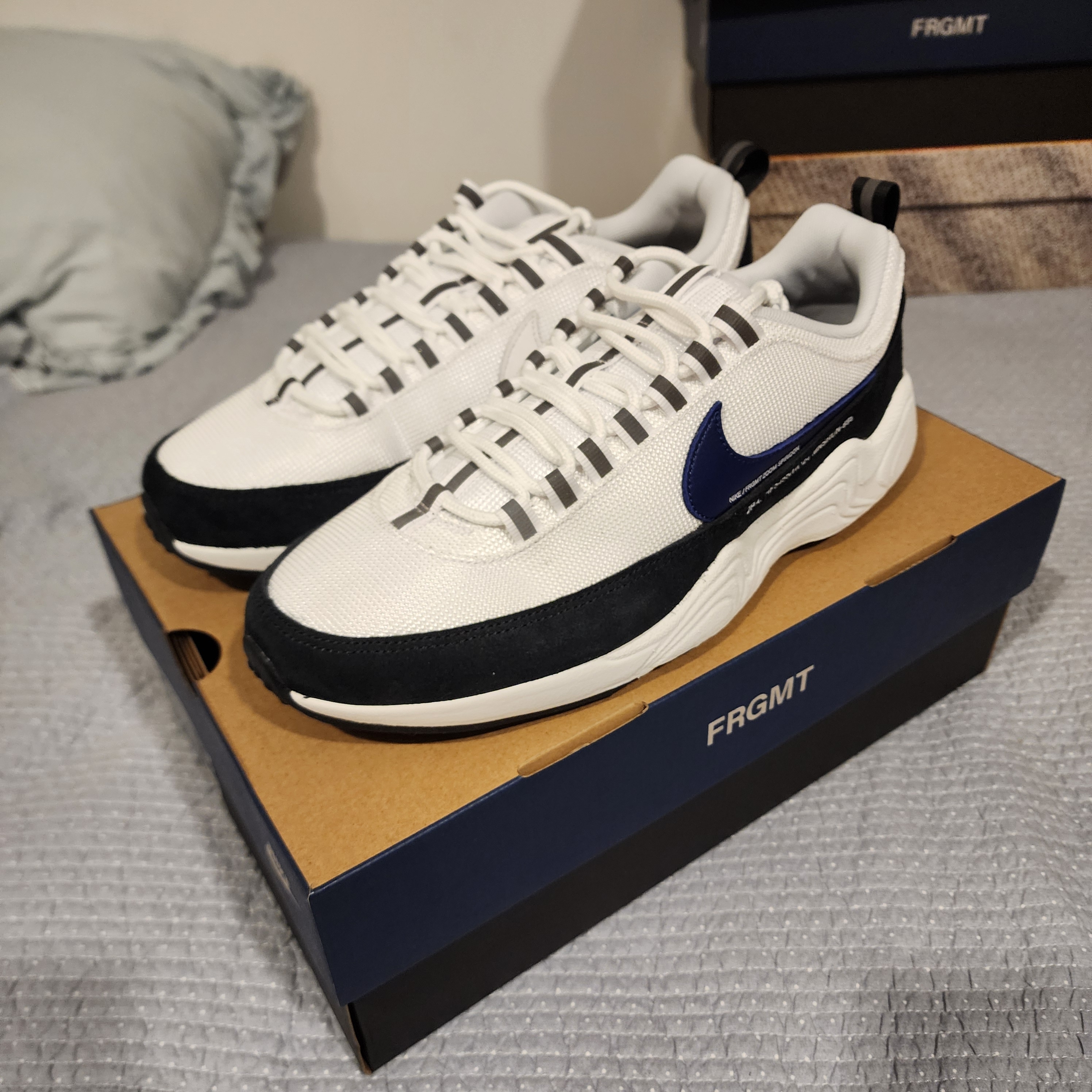 Nike x Fragment Air Zoom Spiridon Blue Void 착용 스타일 - 5