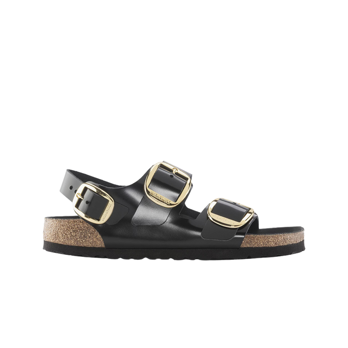 1024211 Birkenstock Milano Big Buckle Natural Leather High Shine Black - Narrow