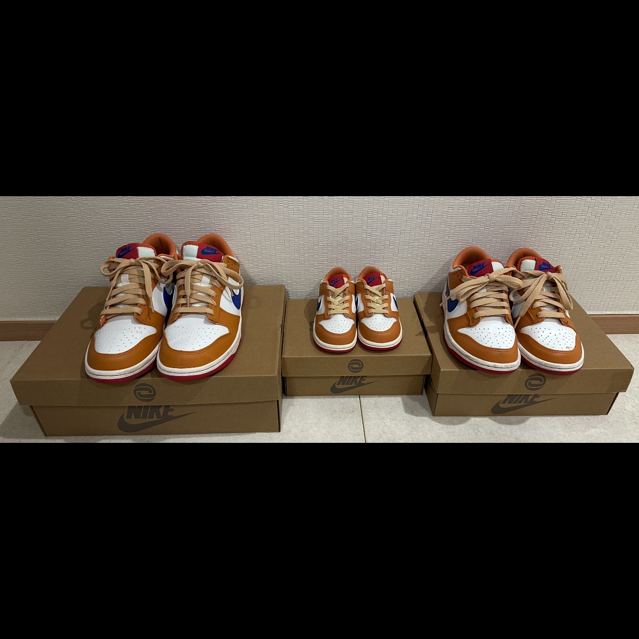 (GS) Nike Dunk Low Hot Curry and Game Royal, (TD) Nike Dunk Low Hot Curry and Game Royal 착용 스타일 - 1
