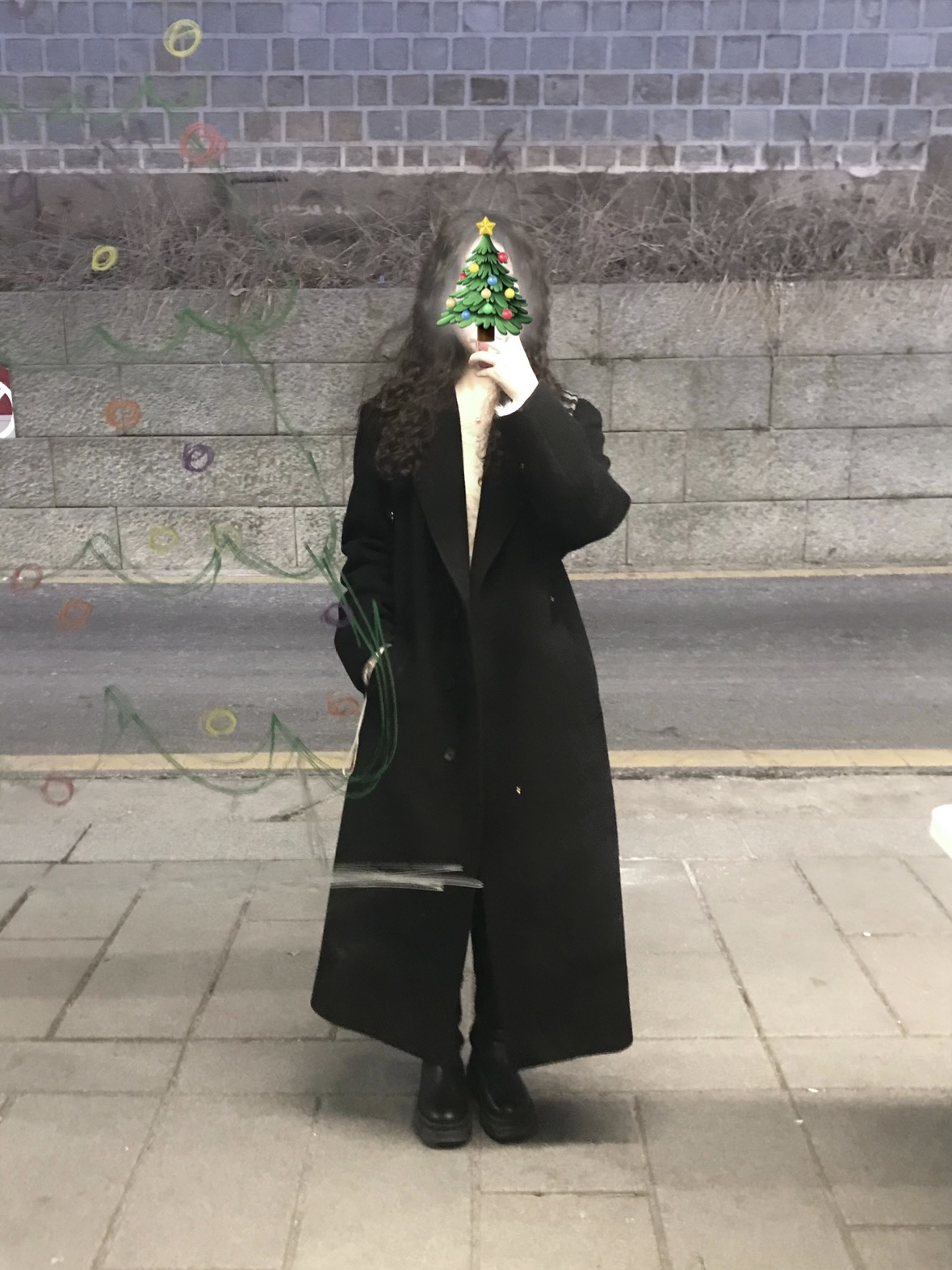(W) Insilence Classic Maxi Coat Black 착용 스타일