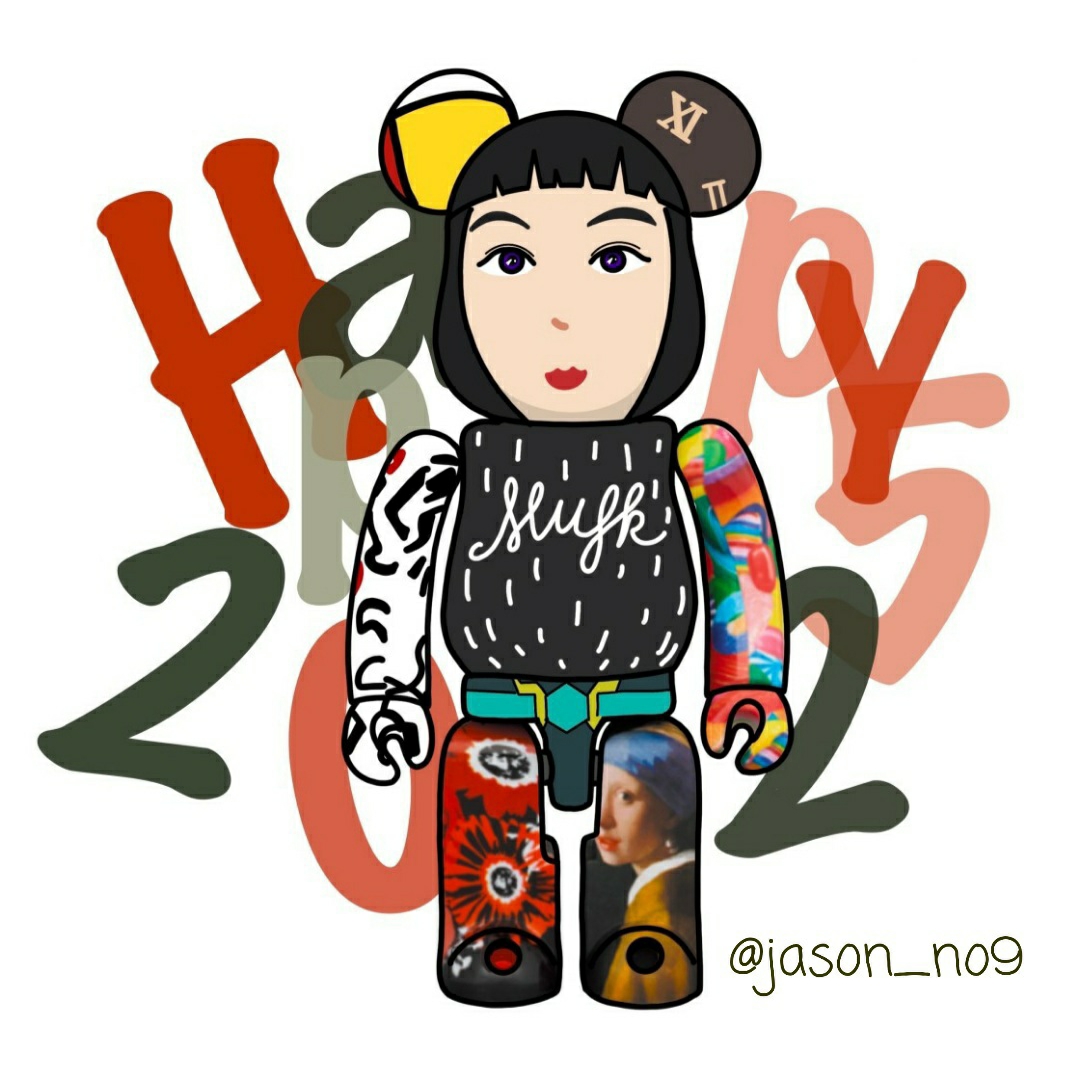 Bearbrick x Shareef 2 100% & 400% Set, Bearbrick Keith Haring #8 100% & 400% Set 착용 스타일 - 10
