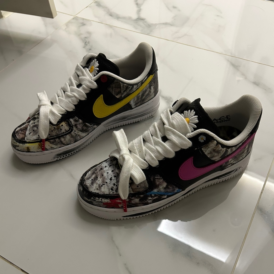 Nike x Peaceminusone Air Force 1 Low Para-Noise 3.0 Black and Multicolor 착용 스타일