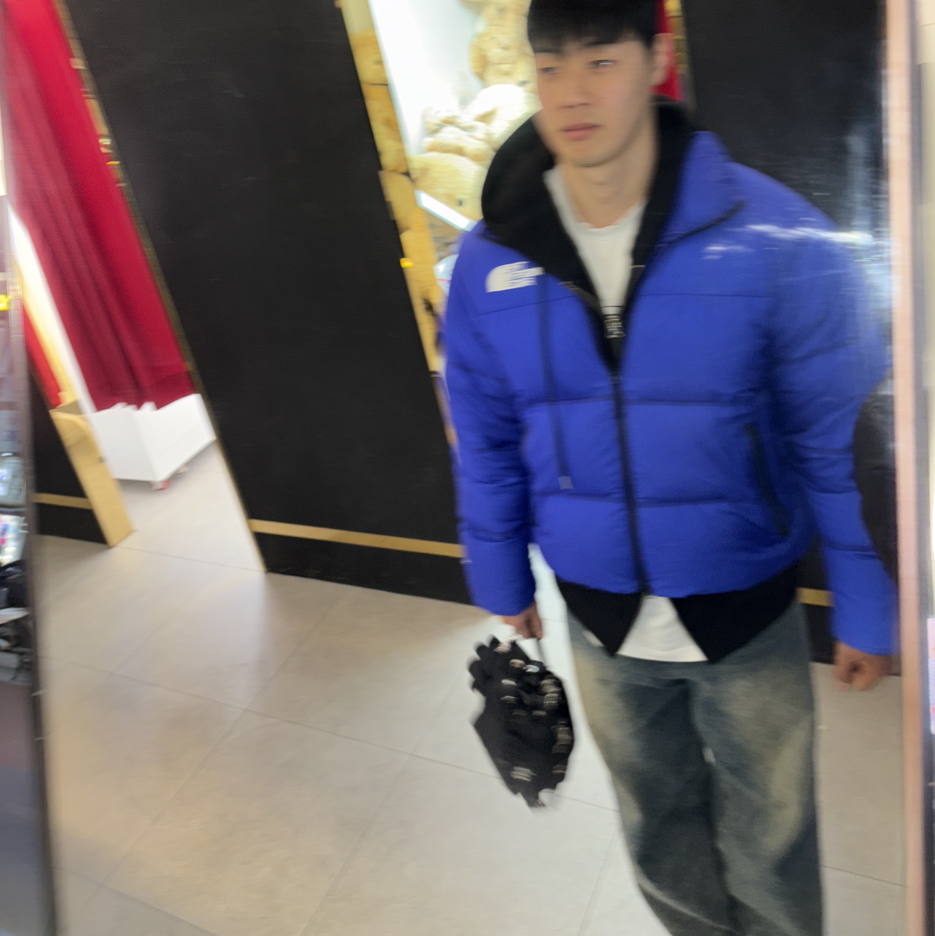 The North Face RMST Nuptse Jacket Lapis Blue 착용 스타일