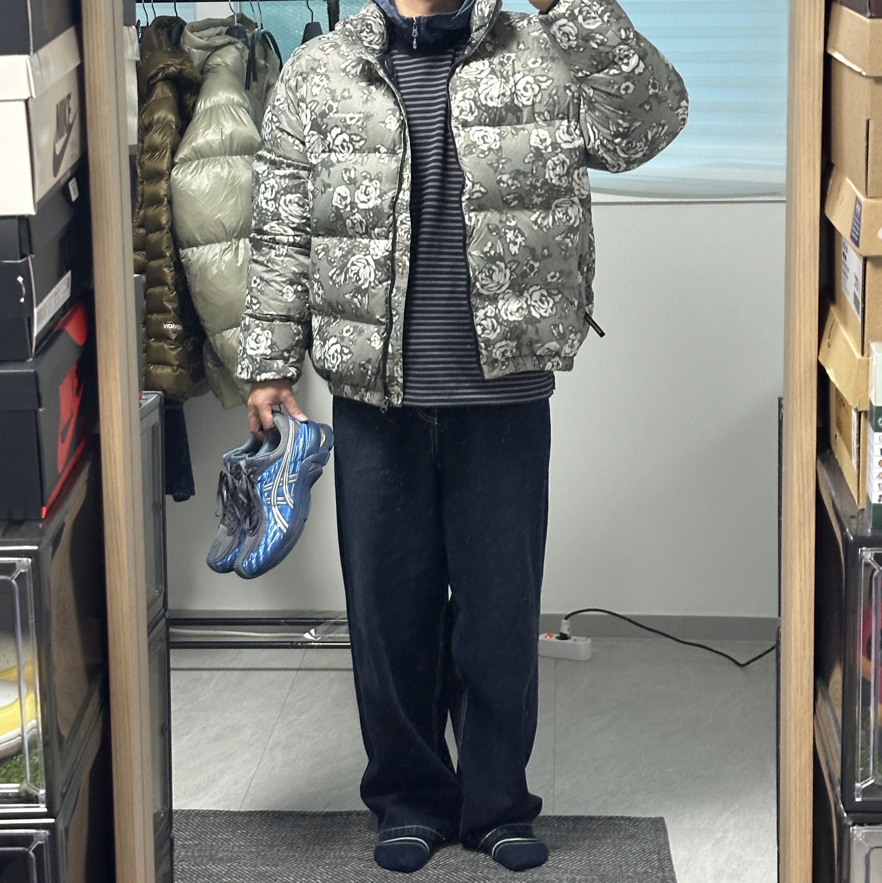 (W) Asics x Kiko Kostadinov Gel-Flammae Blue Ironclad 착용 스타일