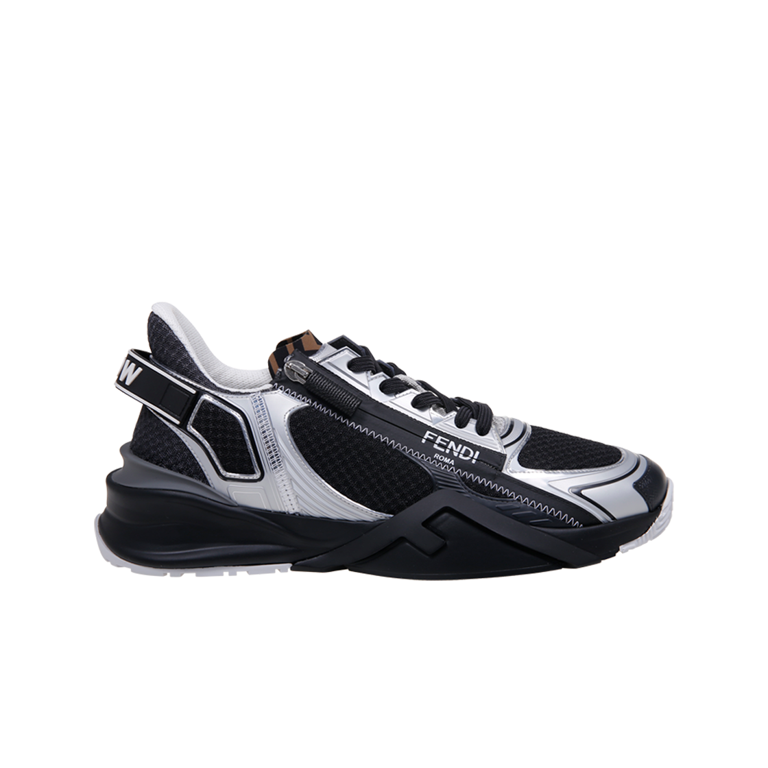 7E1689AOS0F1PXV Fendi Flow Technical Mesh Running Sneakers Black